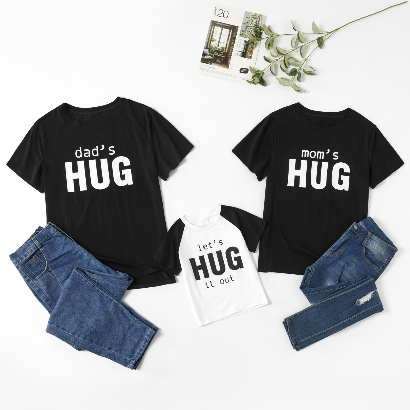

Letter Print Family Matching Short Sleeve T-shirts