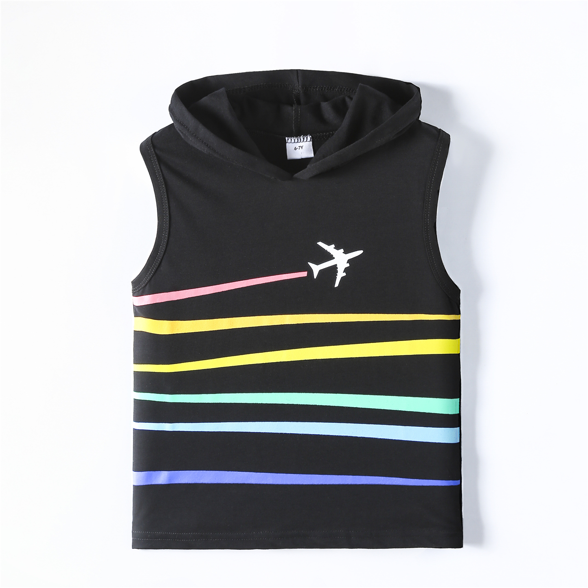 

1pc Kid Boy Cotton Hooded Vest Casual Top
