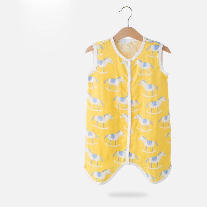 

Summer Baby Boy Clothes Toddler Baby Boys Girls Sleeveless Cotton Gauze Cartoon Jumpsuit Sleep Bag Baby Clothes Infant Clothing