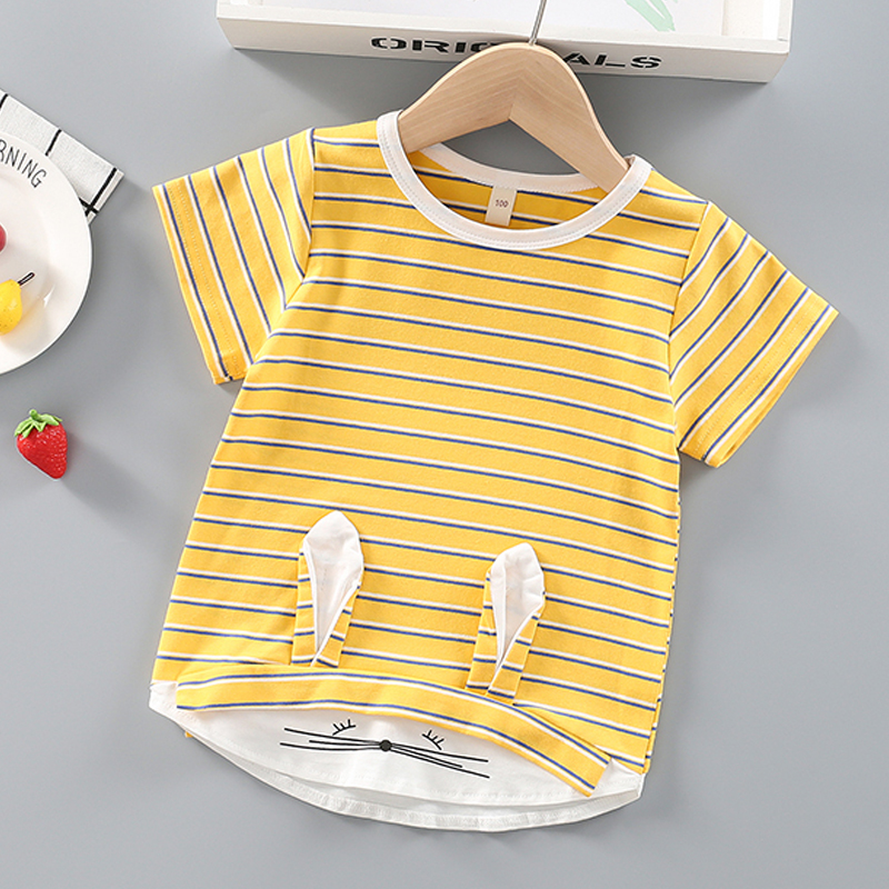 

Toddler Girl Casual Rabbit Striped Tee