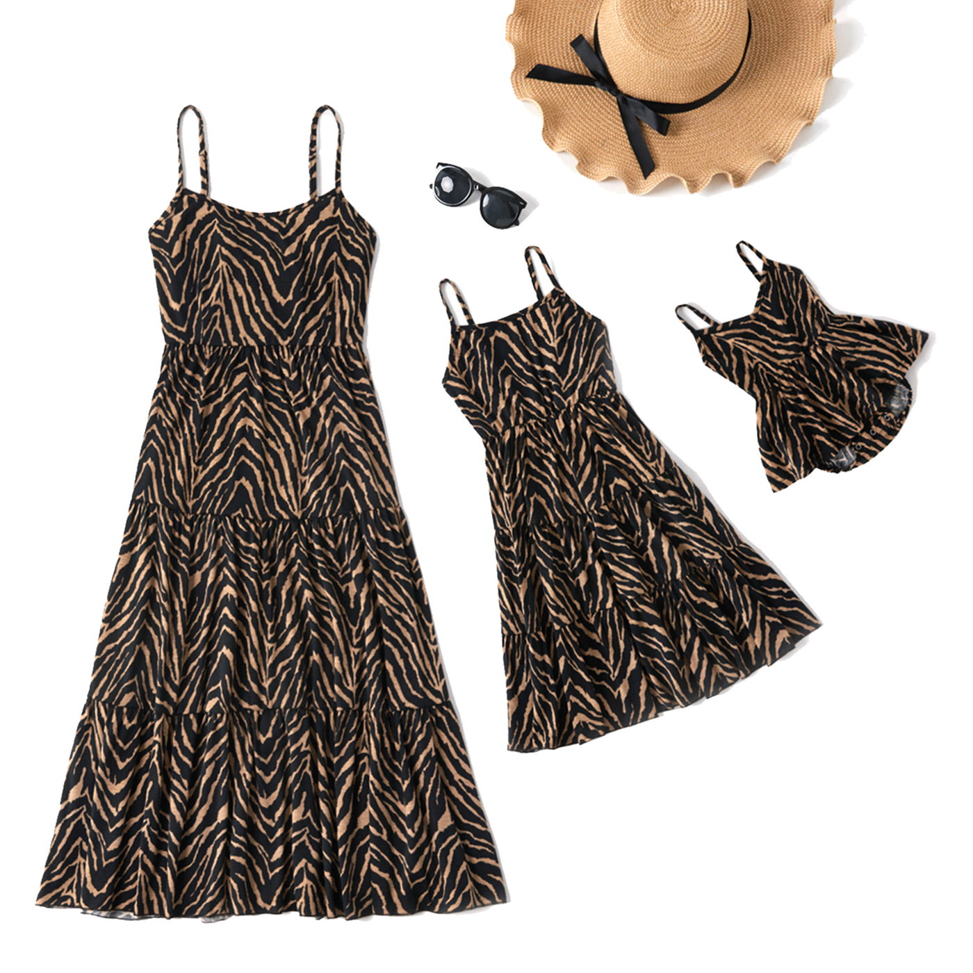 

Leopard Print Cotton Sling Dresses for Mommy and Me