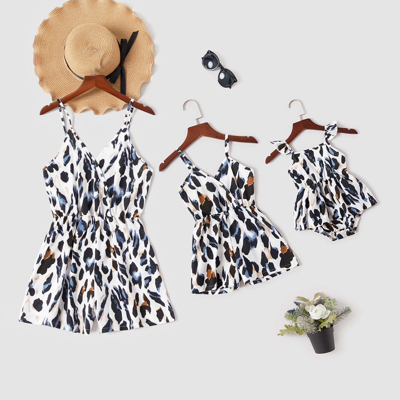 

Leopard Print Sling Rompers for Mommy and Me