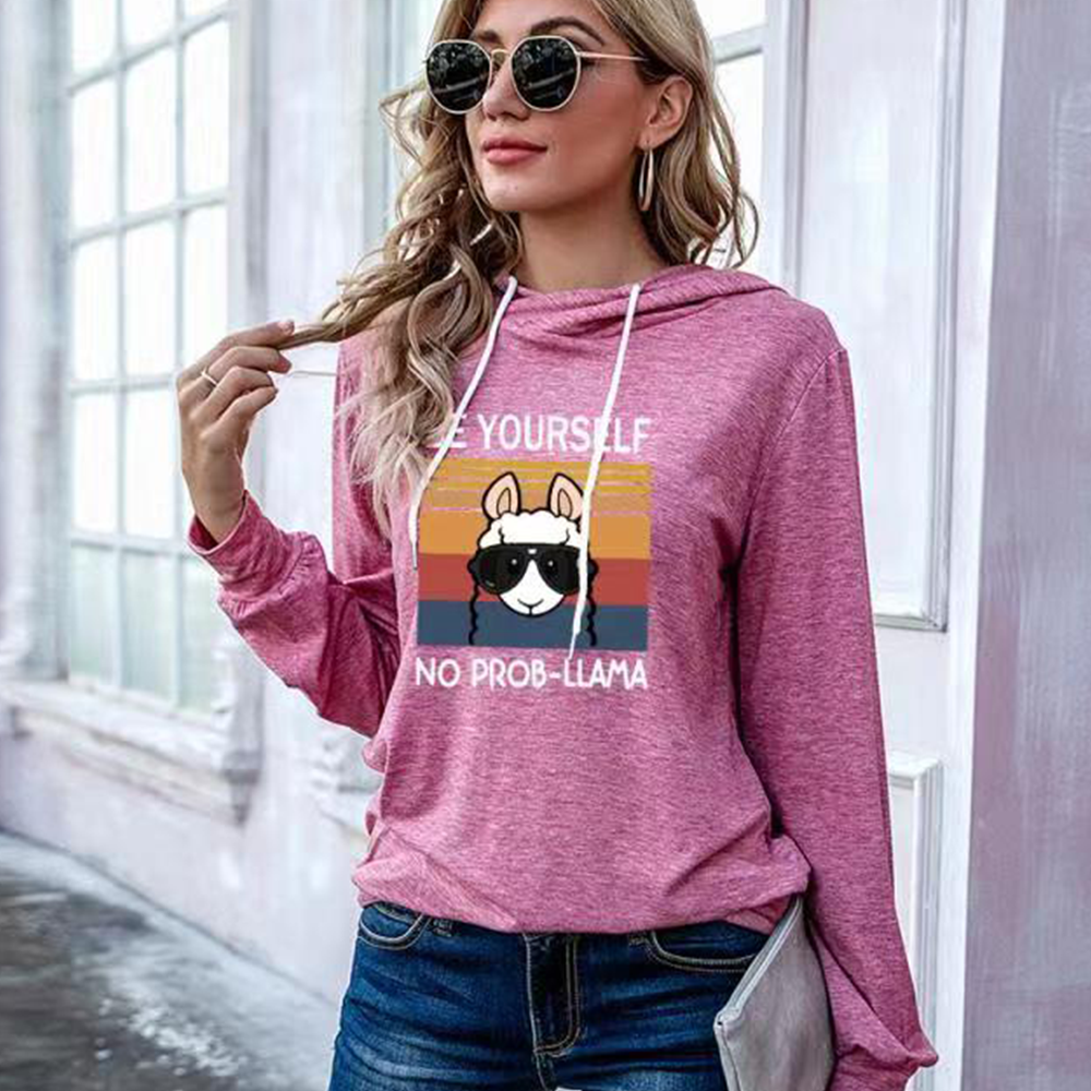 

Casual Animal Letter Print Hooded long sleeve normal Hoodie