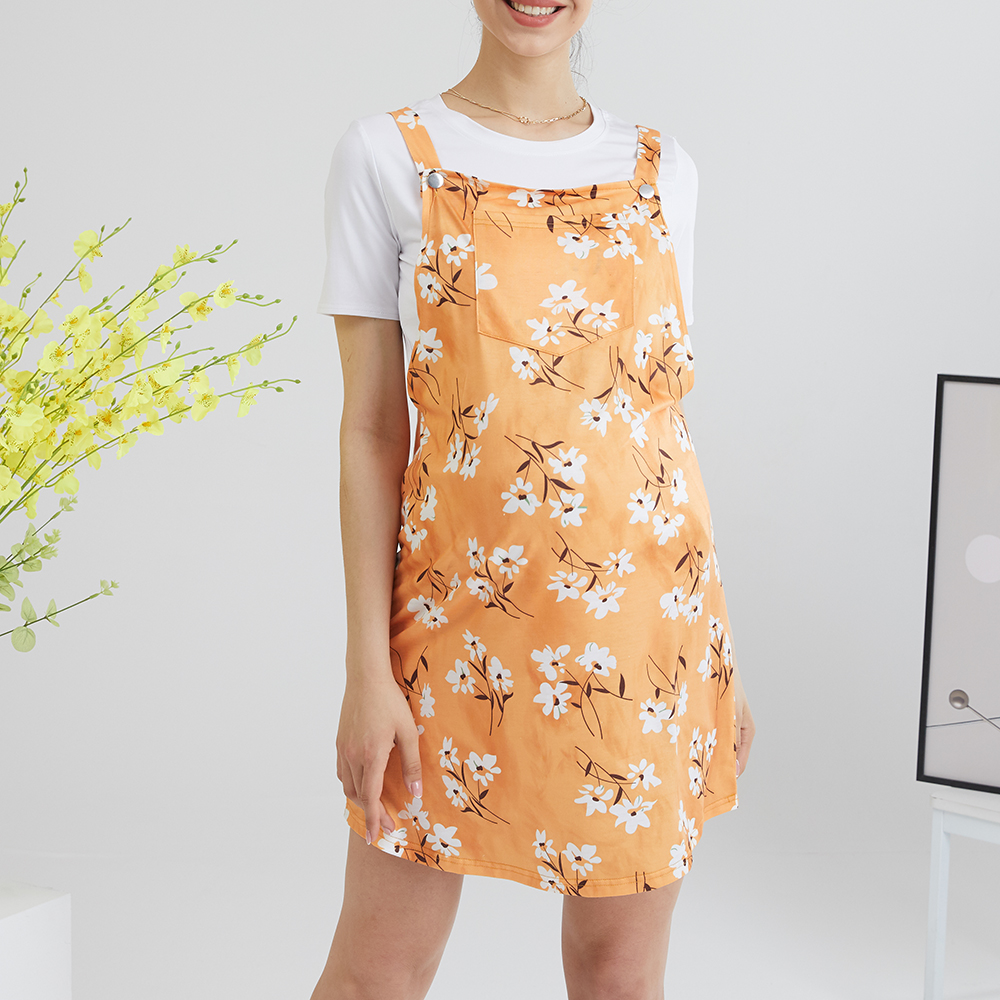

Maternity Sweet Print Strap dress