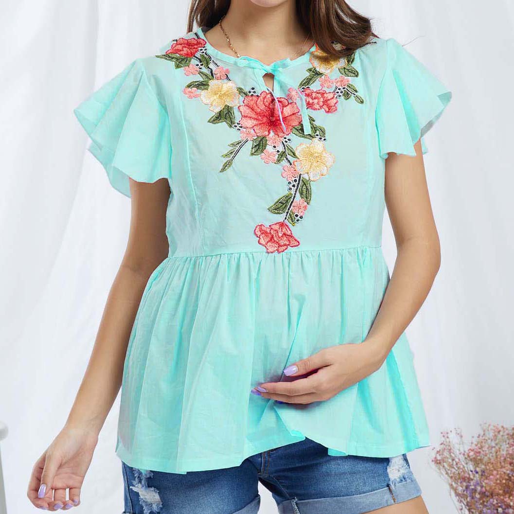 

Maternity casual Print Round collar Tank Tops