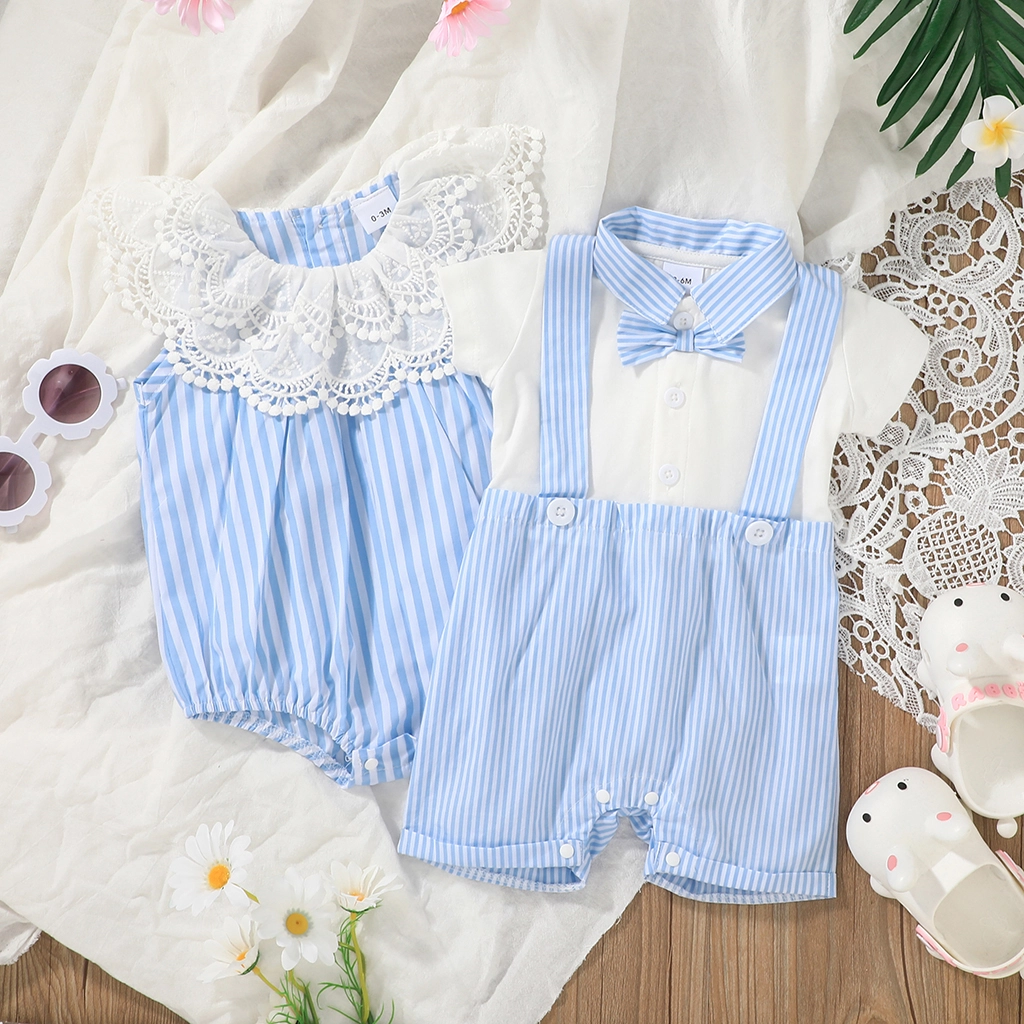

100% Cotton Stripe Print Baby Romper