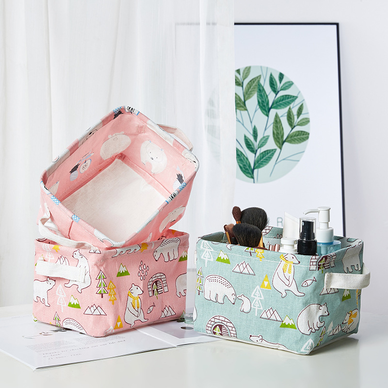 

Desktop Storage Basket Container Organizer Fabric Basket Home Desktop Storage Bags Sundries Underwear Toy Storage Box