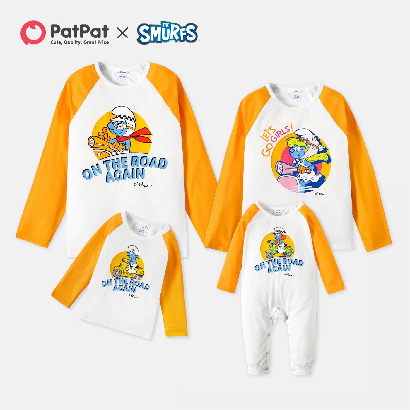 

Smurfs Family Matching On The Road Colorblock Tee