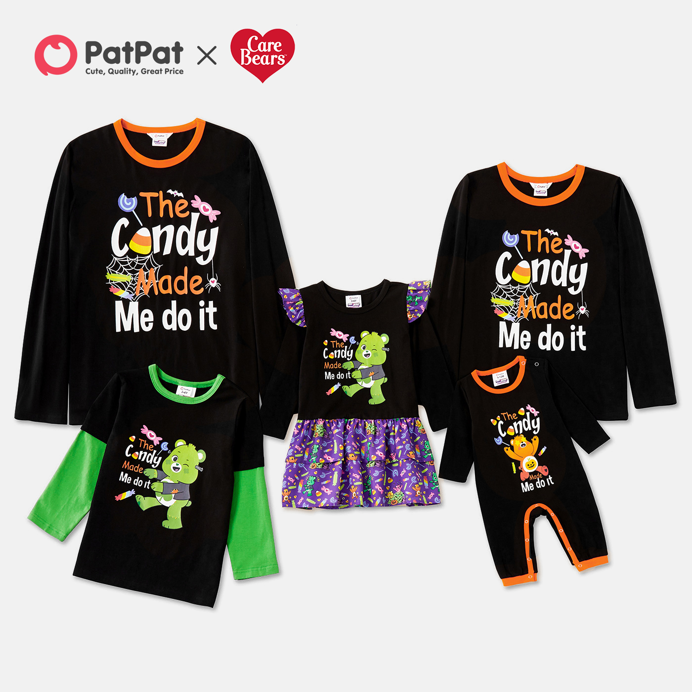 

Care Bears The Candy Made Me Do It Halloween Family Tees, Dress and One Piece