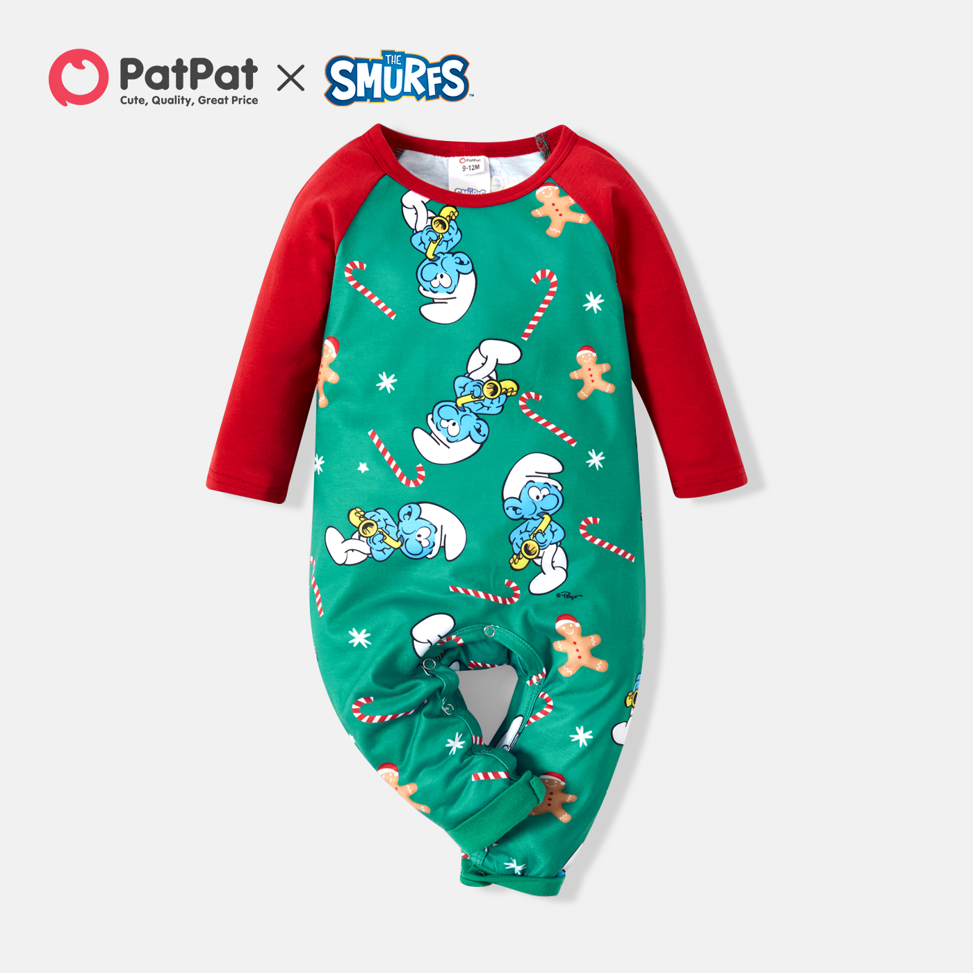 

Smurfs Baby One Piece Gingerbread Man Christmas Romper