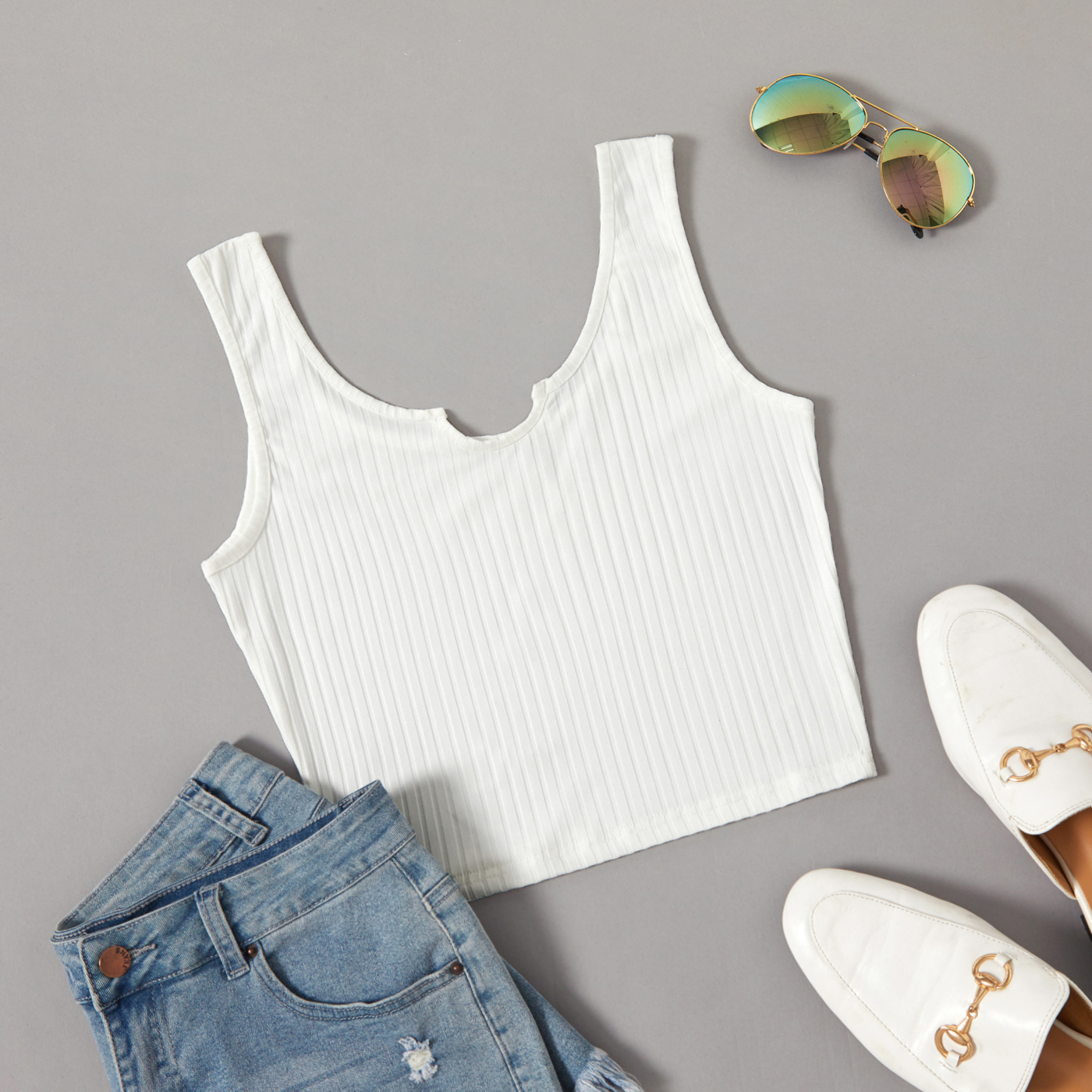 

Casual Print Round collar Tank Tops