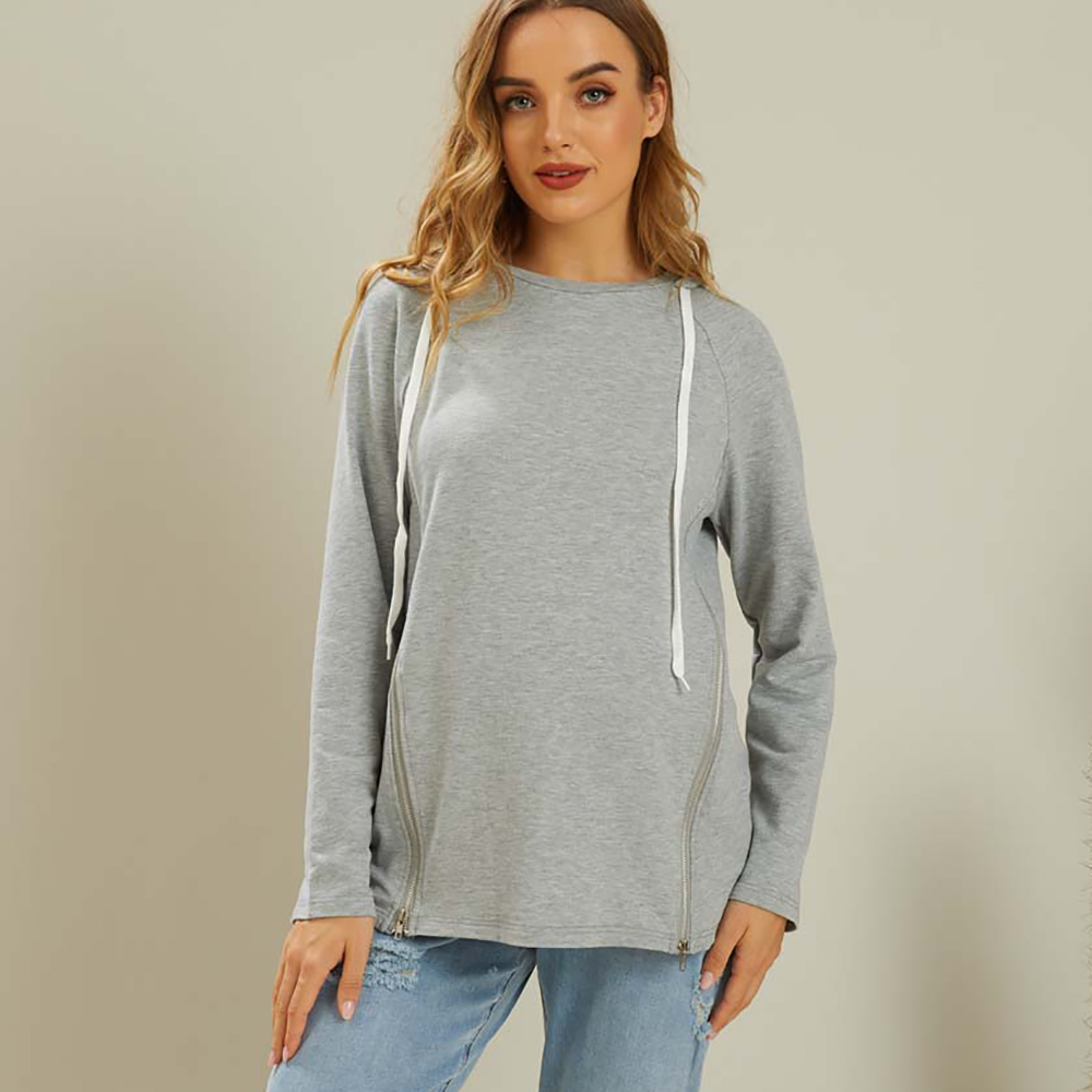 

Nursing casual Print Hooded Wrist Sleeve Length Nursing Hoodie