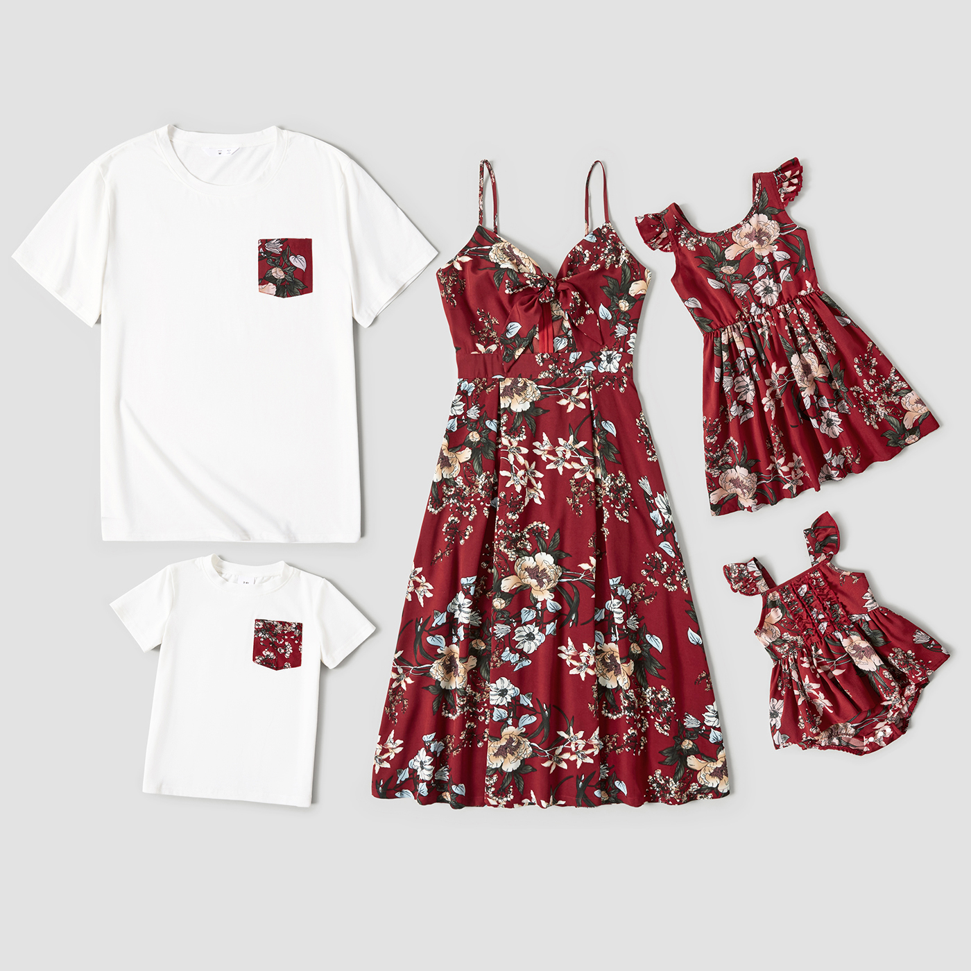 

Floral Print Red Family Matching Sets