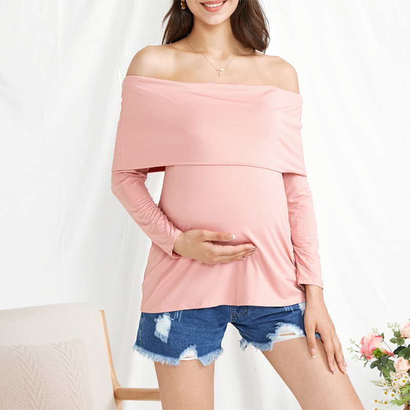 

Nursing casual Print Boat neck long sleeve Long-sleeve Nursing Tee