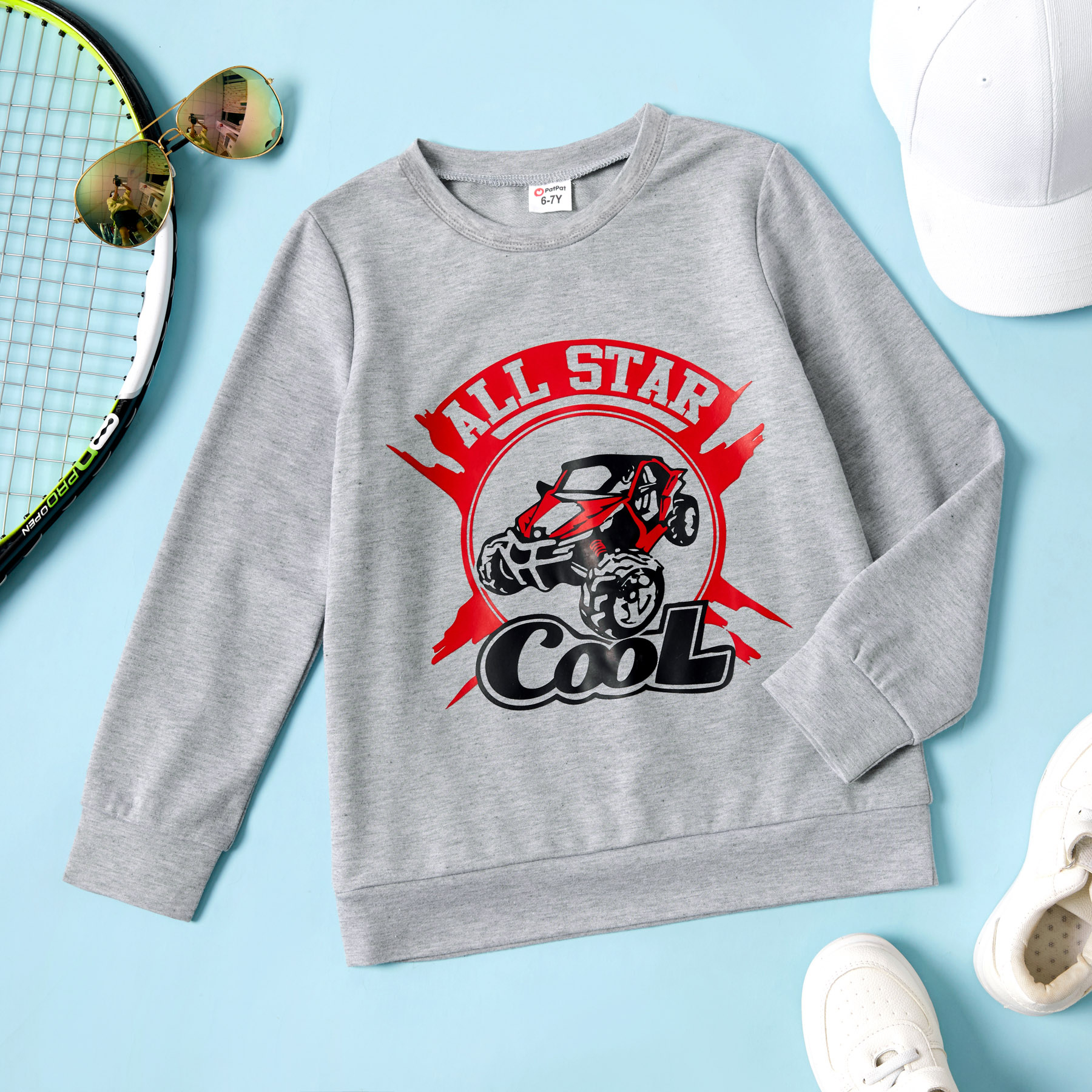 

Trendy Kid Boy Letter Vehicle Print Colorblock T-shirt