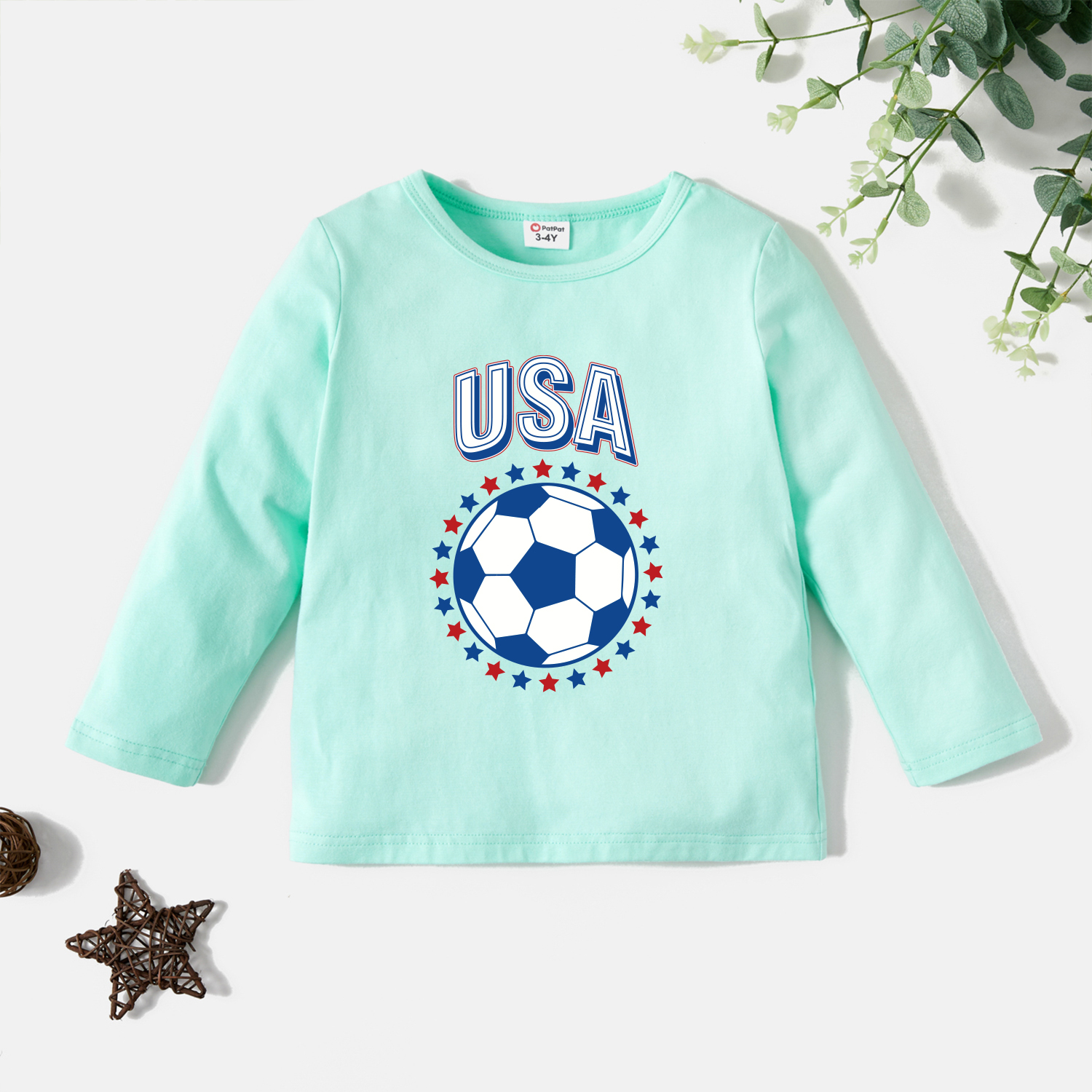 

Toddler Graphic Light Green Long-sleeve Tee