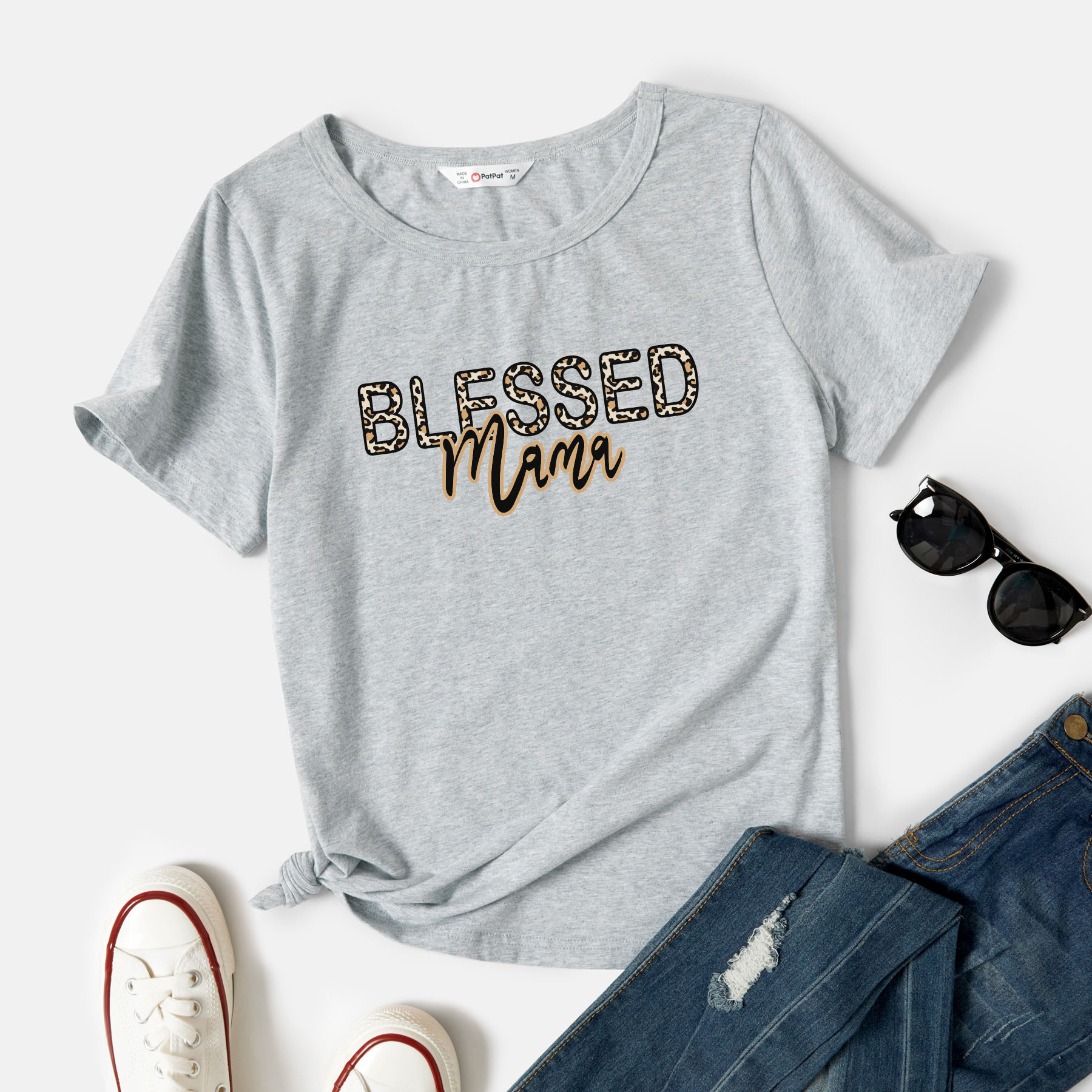 

Women Graphic Letter Print Round-collar Short-sleeve Tee