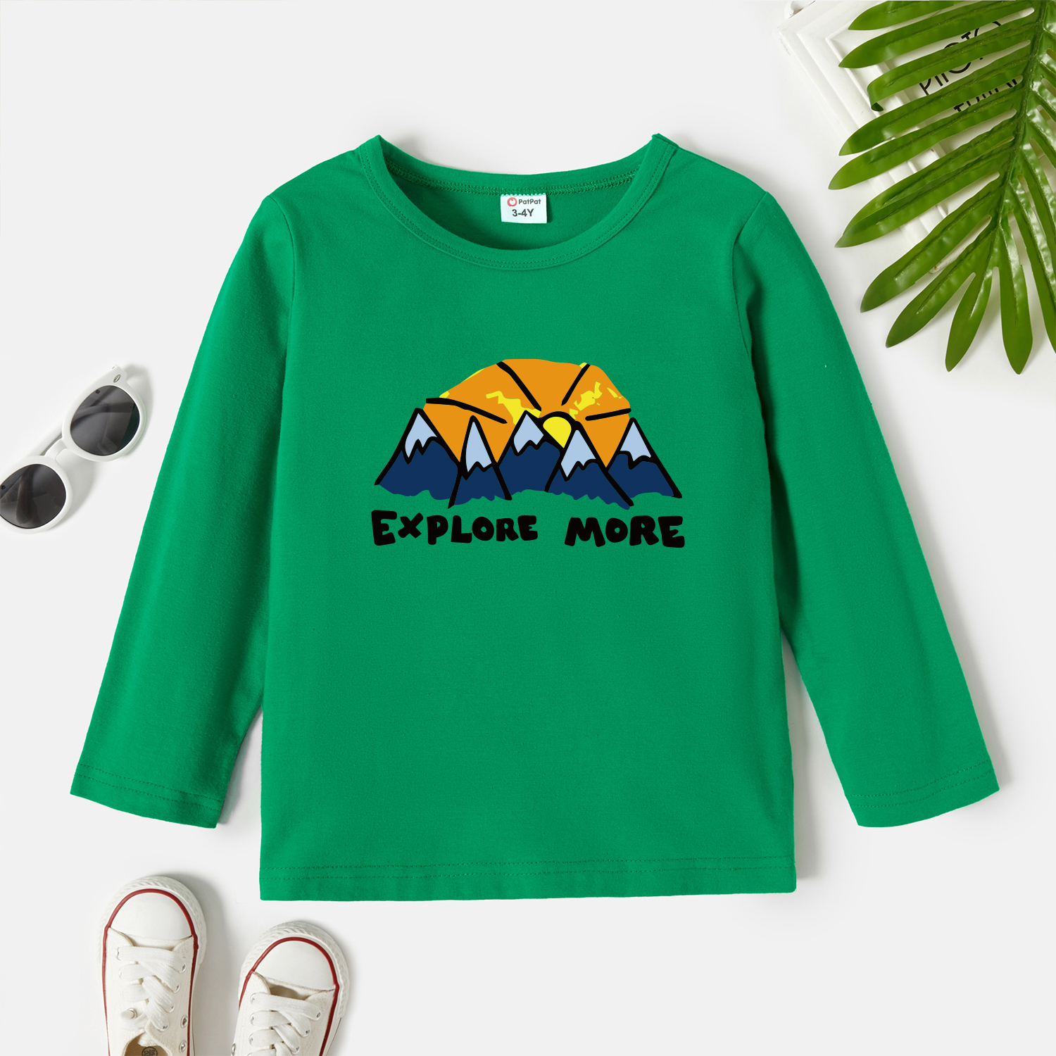 

Toddler Graphic Green Long-sleeve Tee