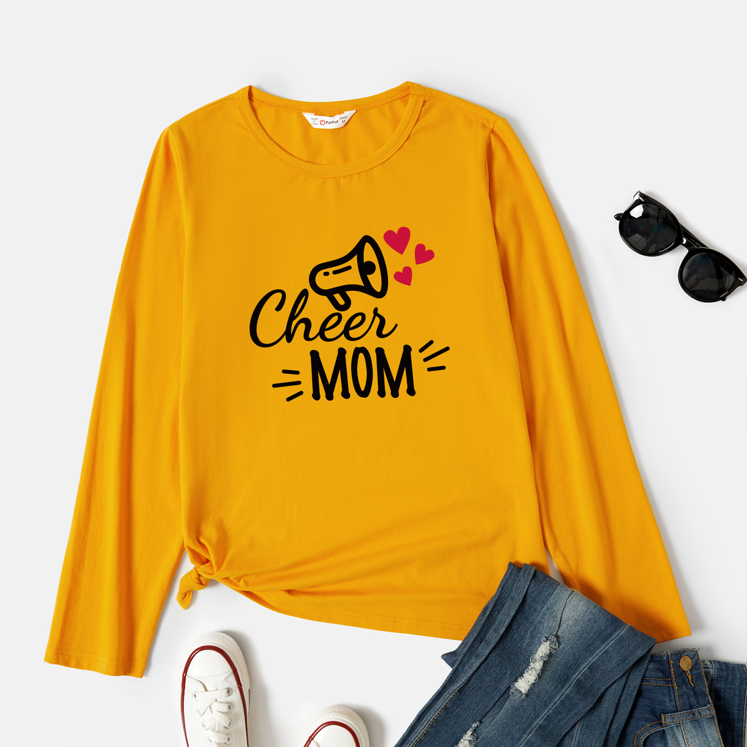 

Graphic Ginger Long-sleeve Round-collar Tee for Women