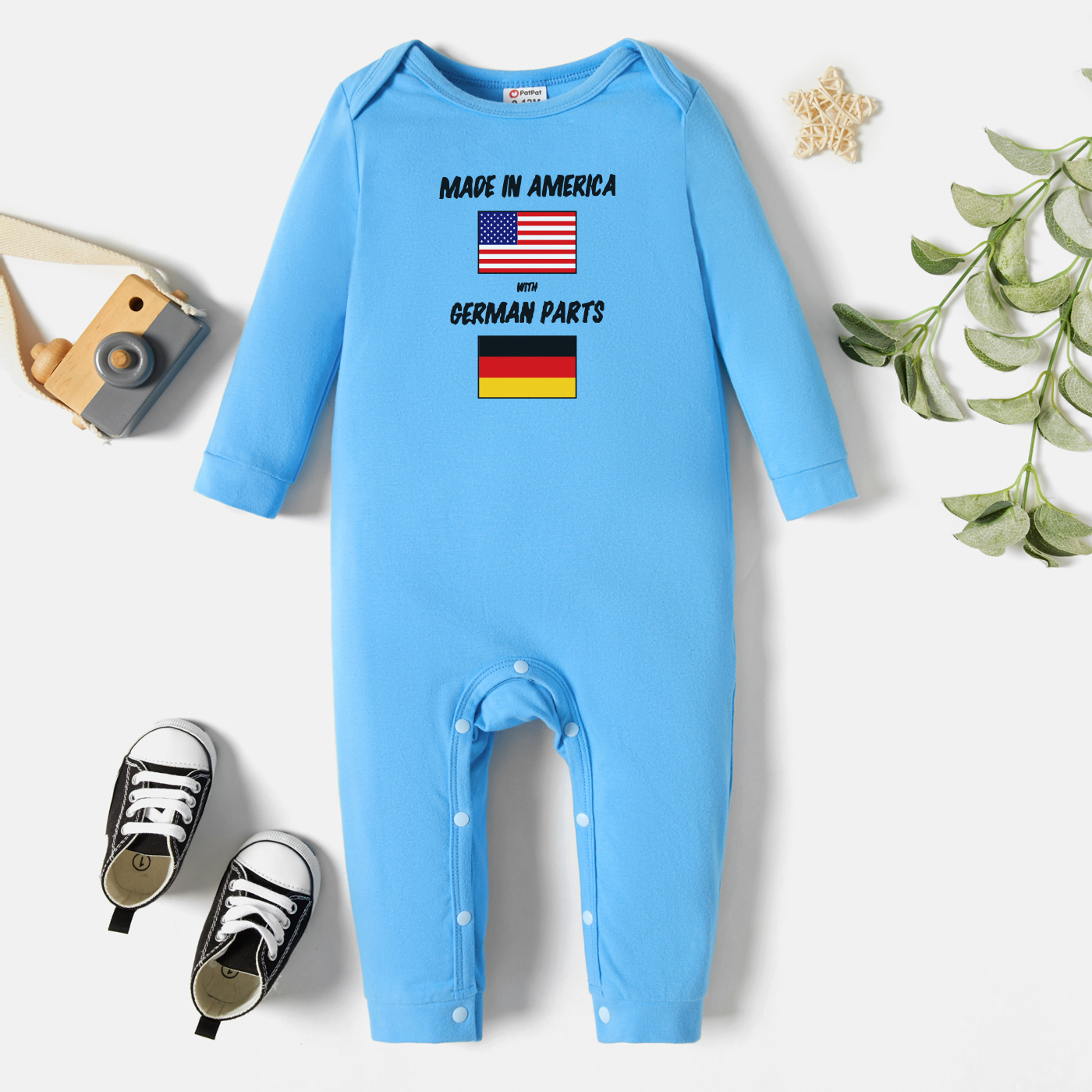 

Baby Graphic Blue Long-sleeve Jumpsuit