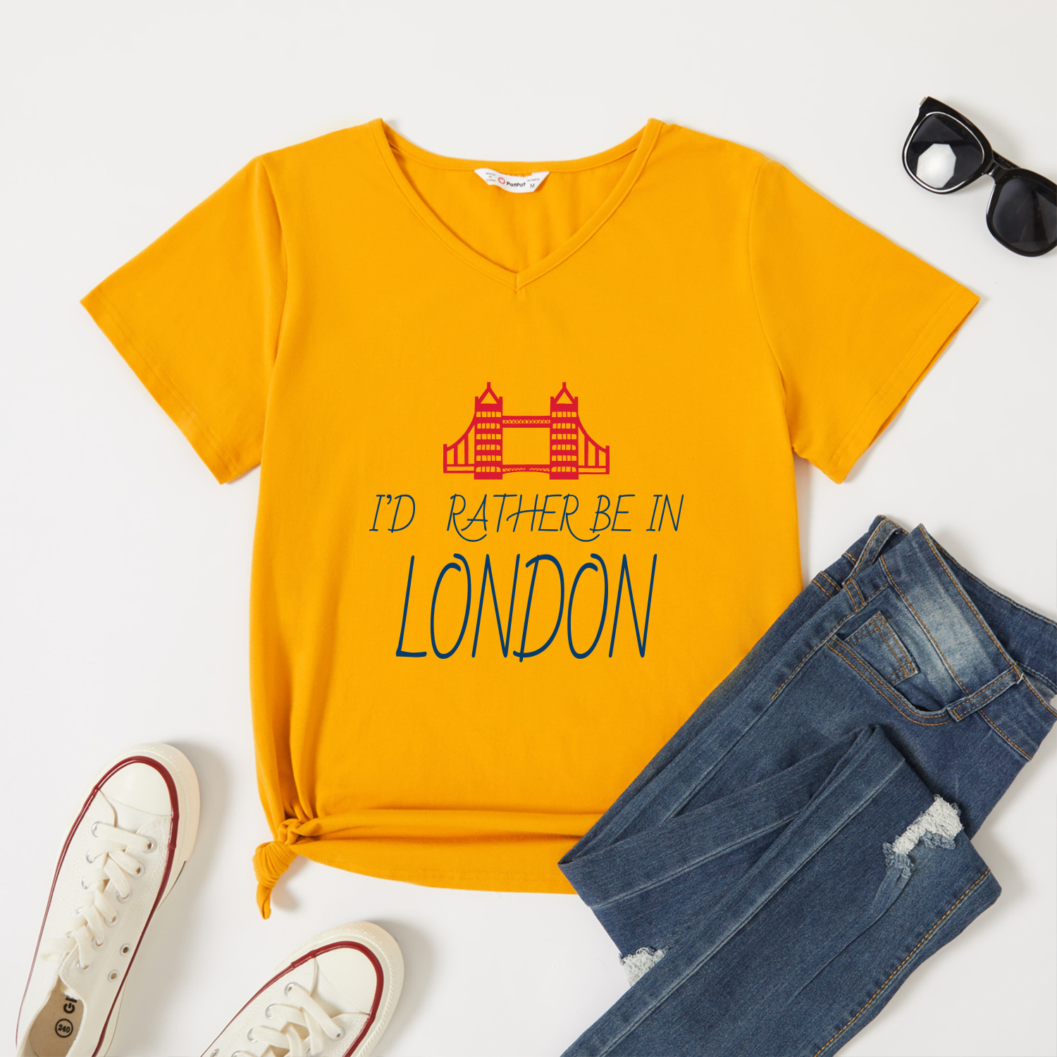

Graphic Ginger Short-sleeve V Neck Tee for Women