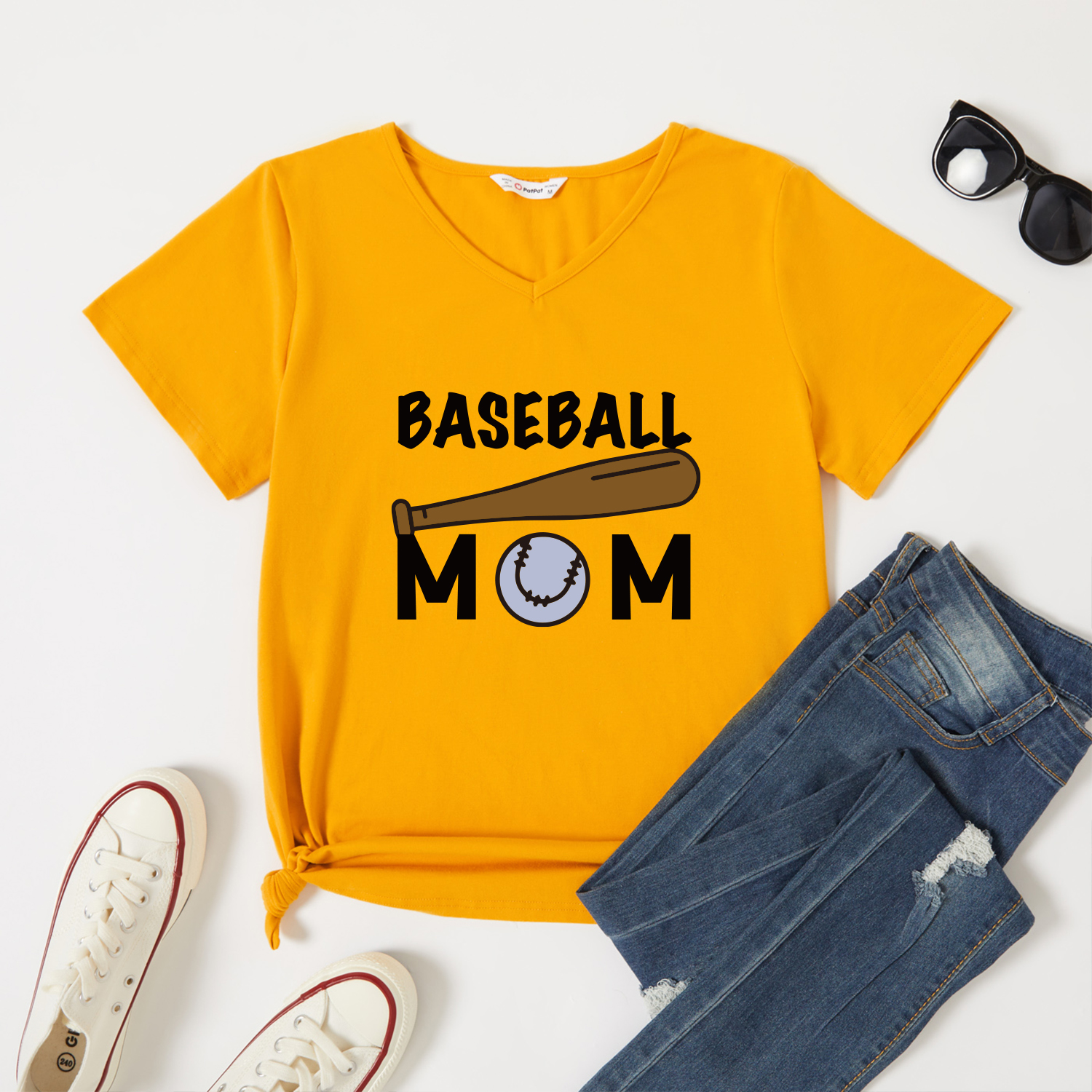 

Graphic Ginger Short-sleeve V Neck Tee for Women
