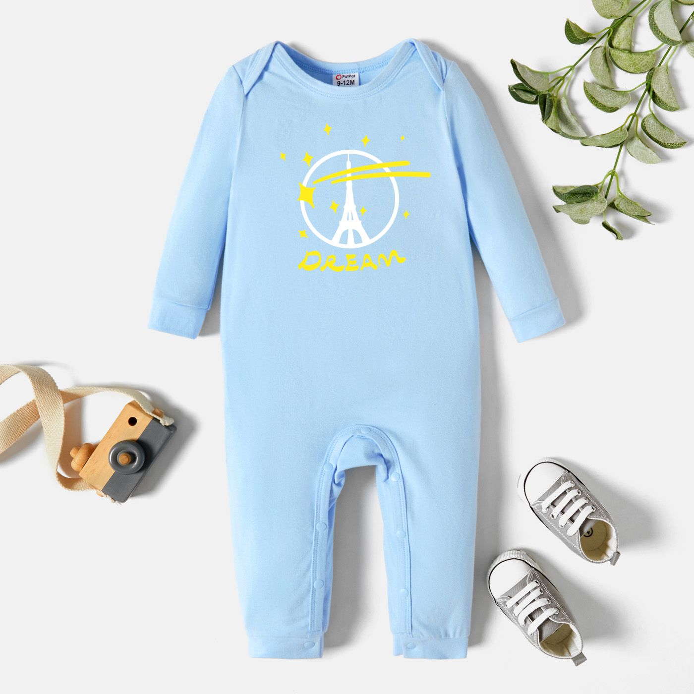 

Baby Graphic Light blue Long-sleeve Jumpsuit