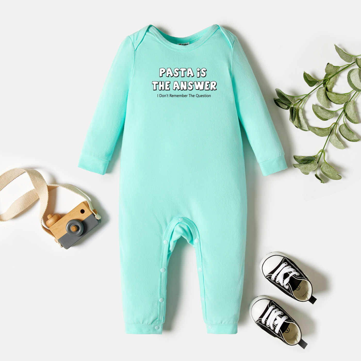 

Baby Graphic Light green Long-sleeve Jumpsuit