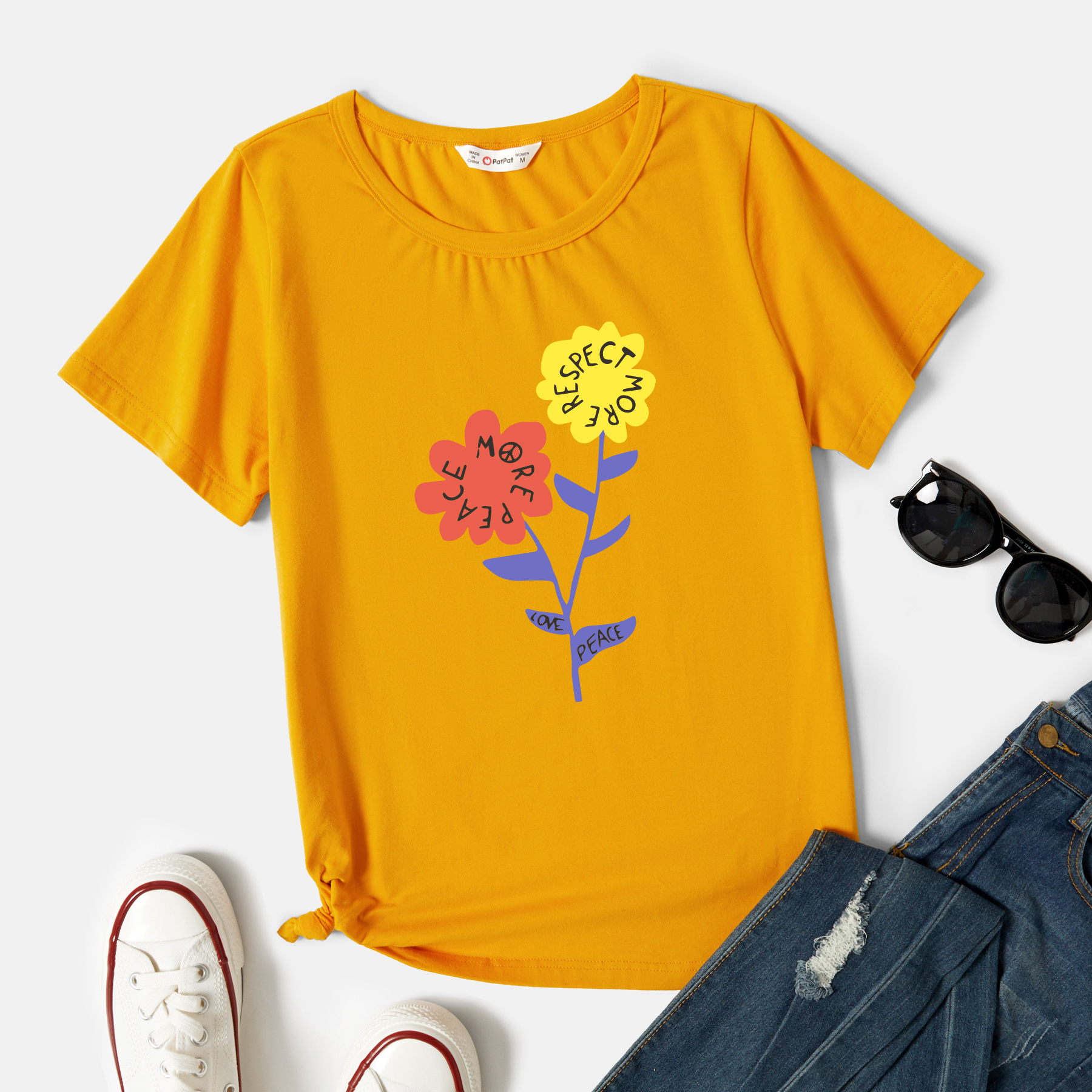 

Graphic Ginger Short-sleeve Round-collar Tee for Women