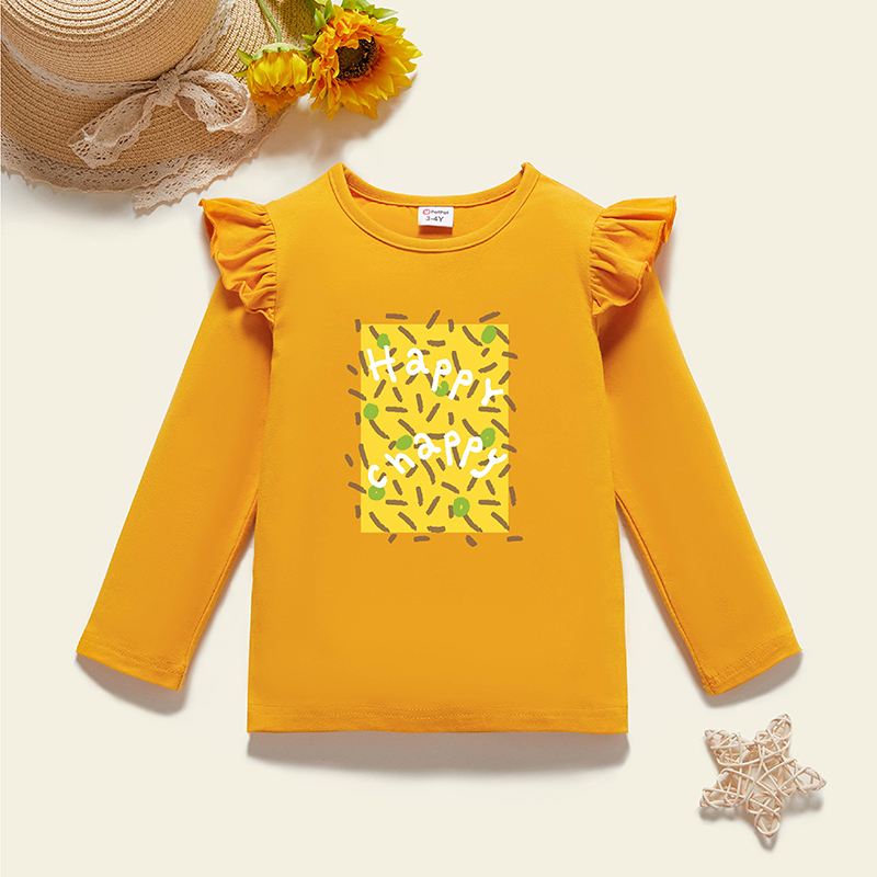 

Toddler Graphic Flutter-sleeve Ginger Long-sleeve Tee