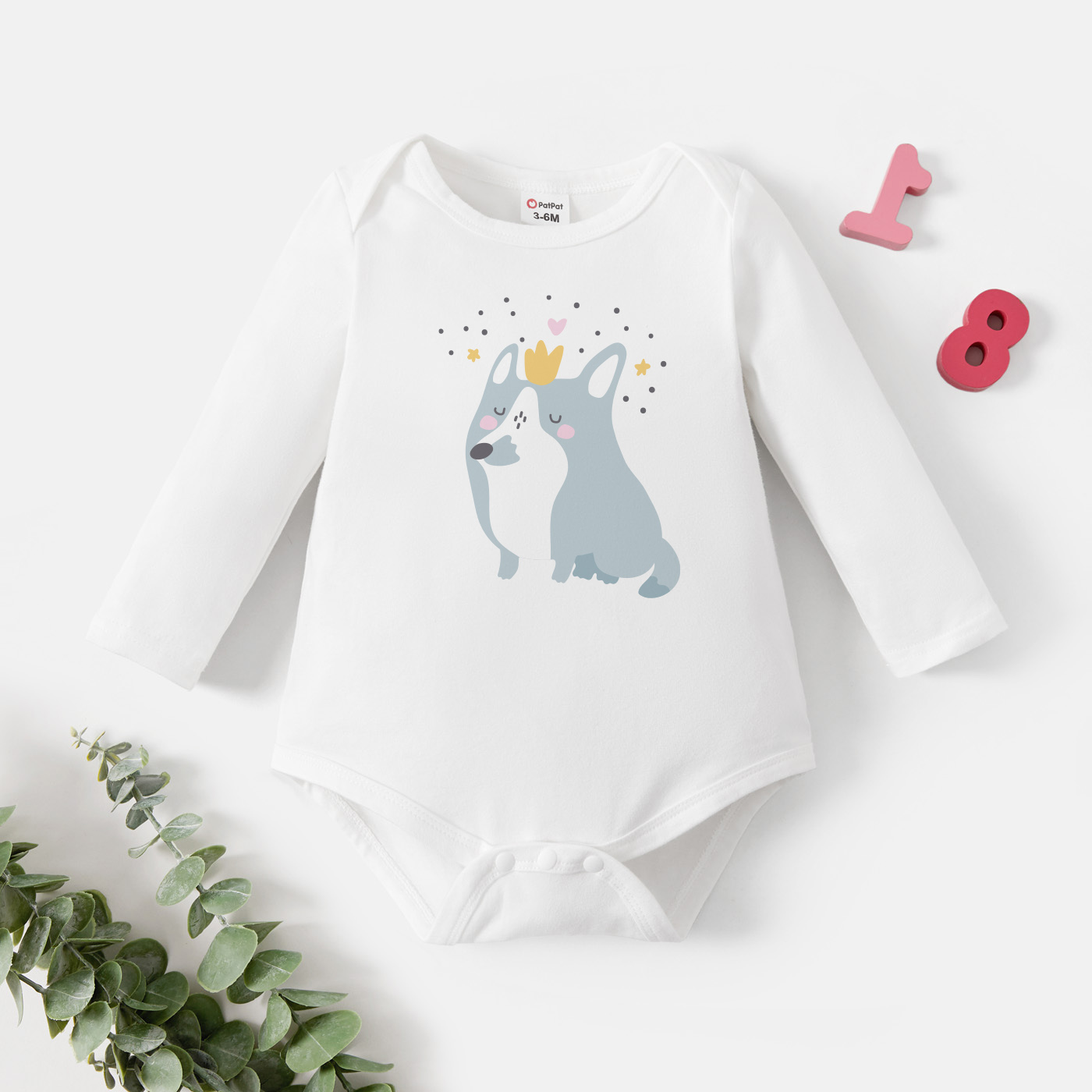 

Baby Graphic White Long-sleeve Romper