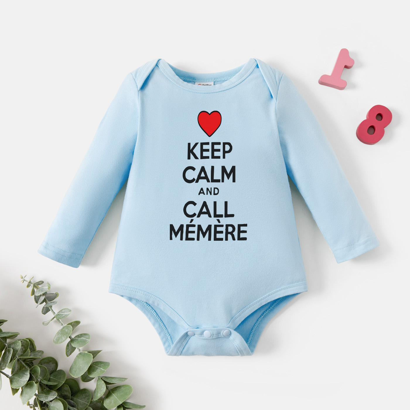 

Baby Graphic Light blue Long-sleeve Romper