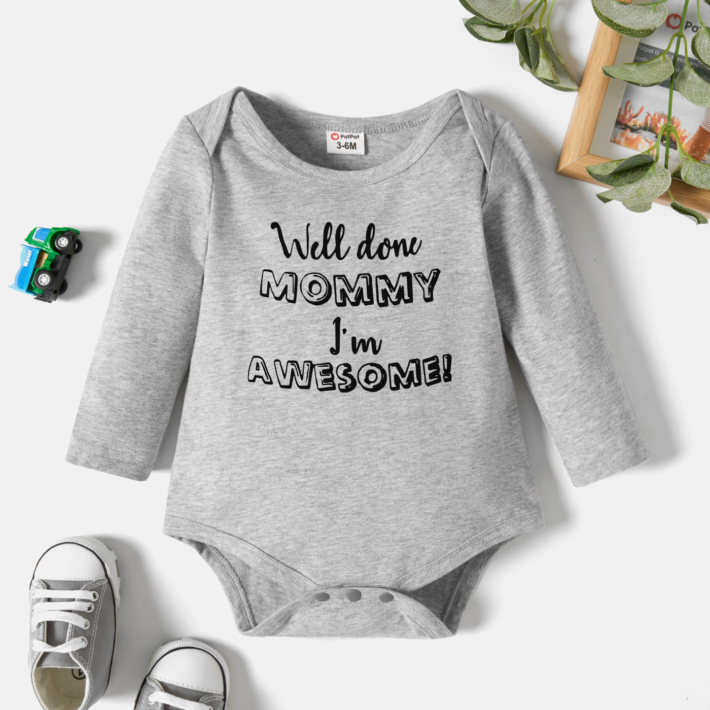 

Baby Graphic Light gray Long-sleeve Romper