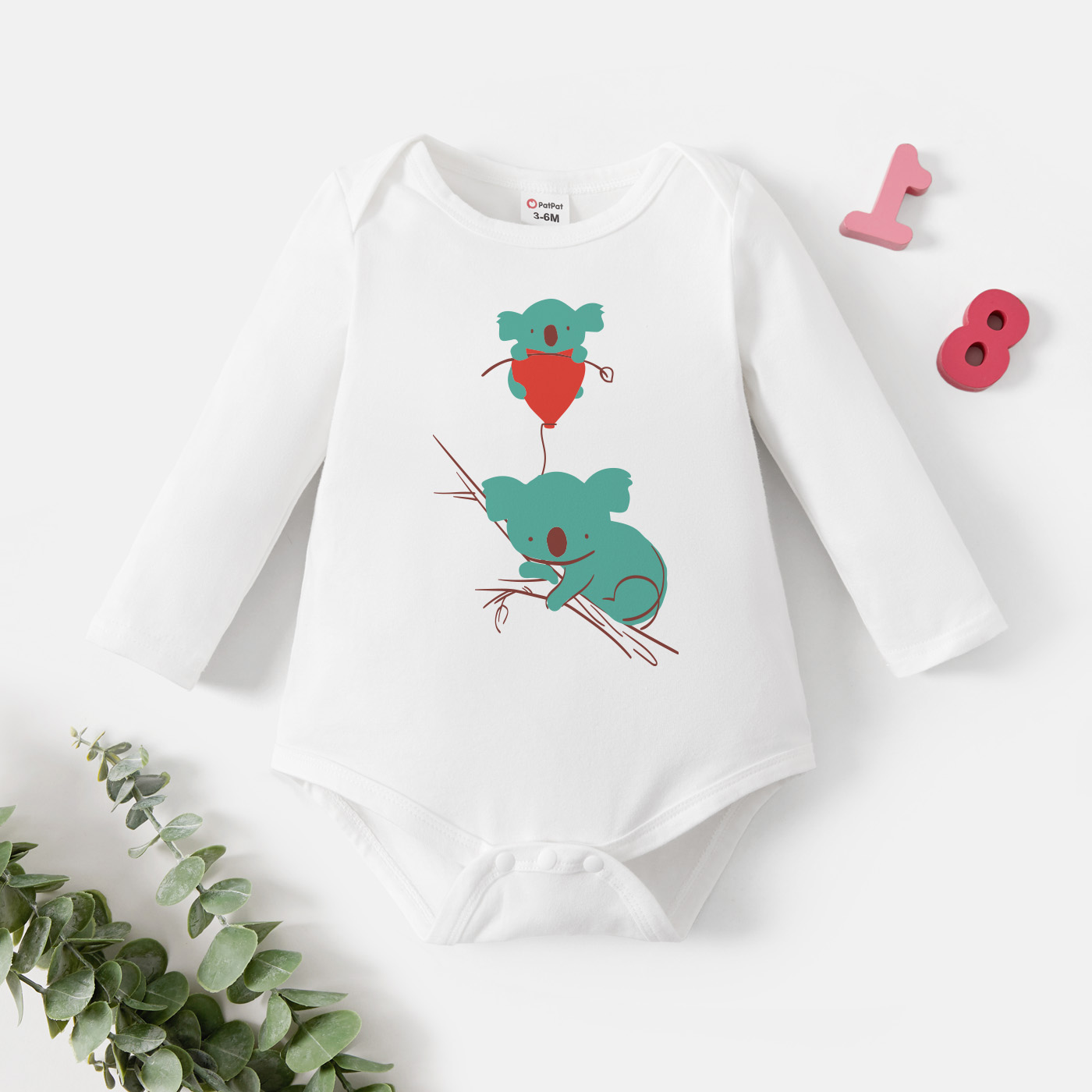 

Baby Graphic White Long-sleeve Romper