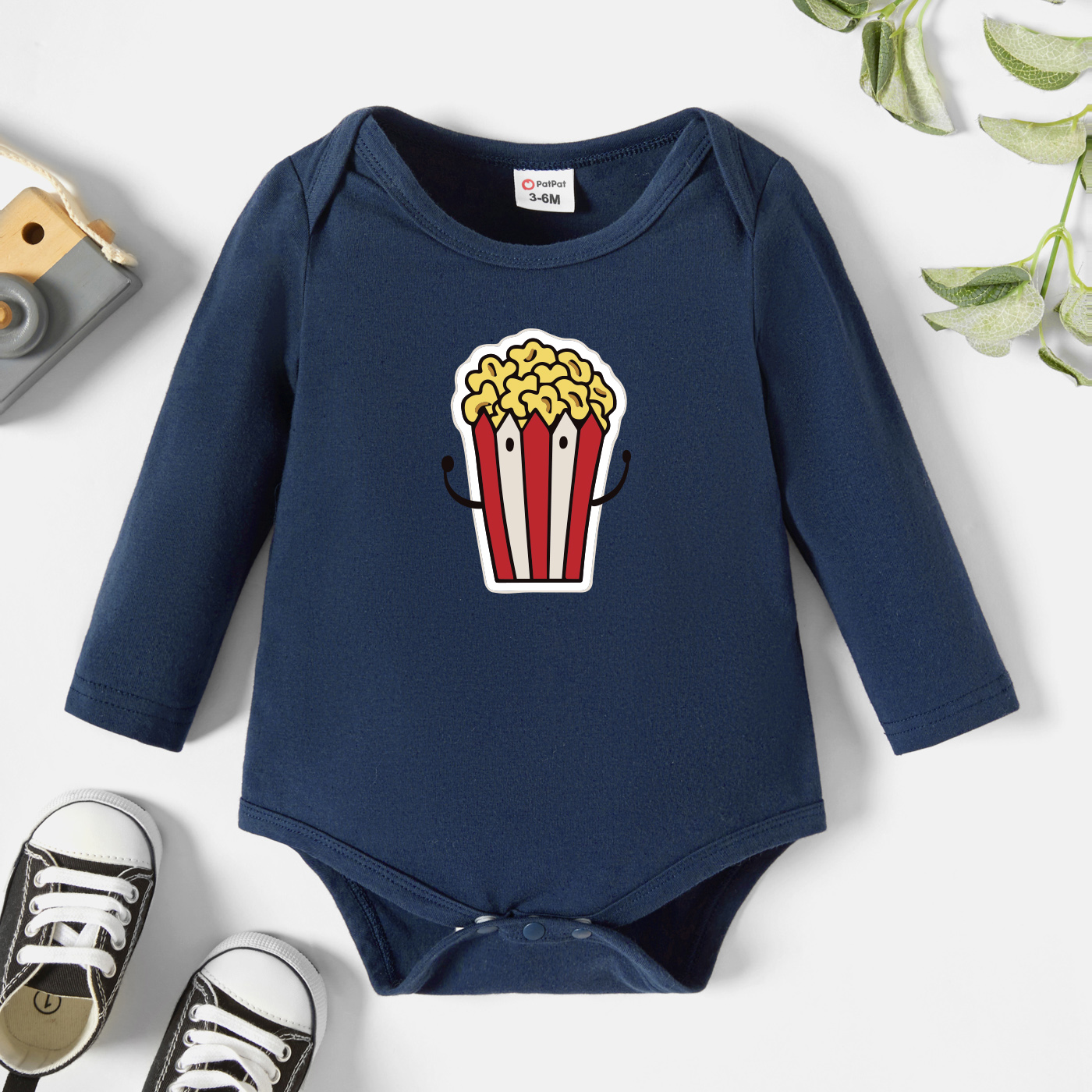 

Baby Graphic Dark Blue Long-sleeve Romper