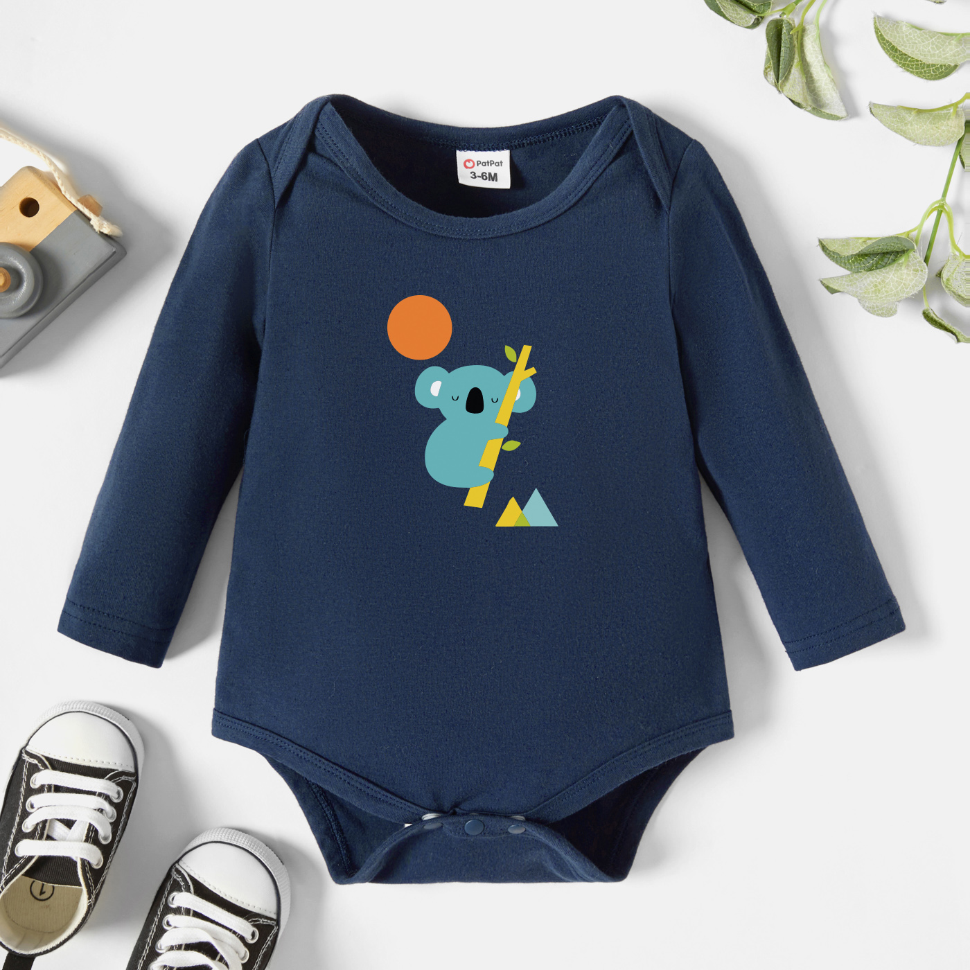 

Baby Graphic Dark Blue Long-sleeve Romper