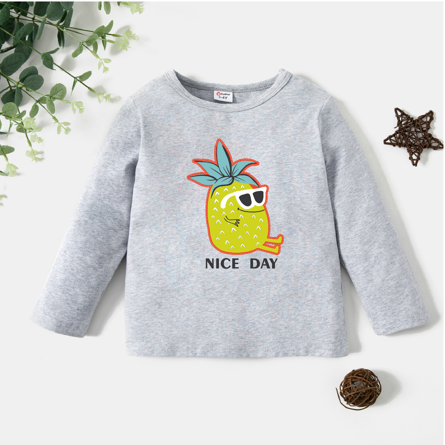 

Toddler Graphic Light gray Long-sleeve Tee