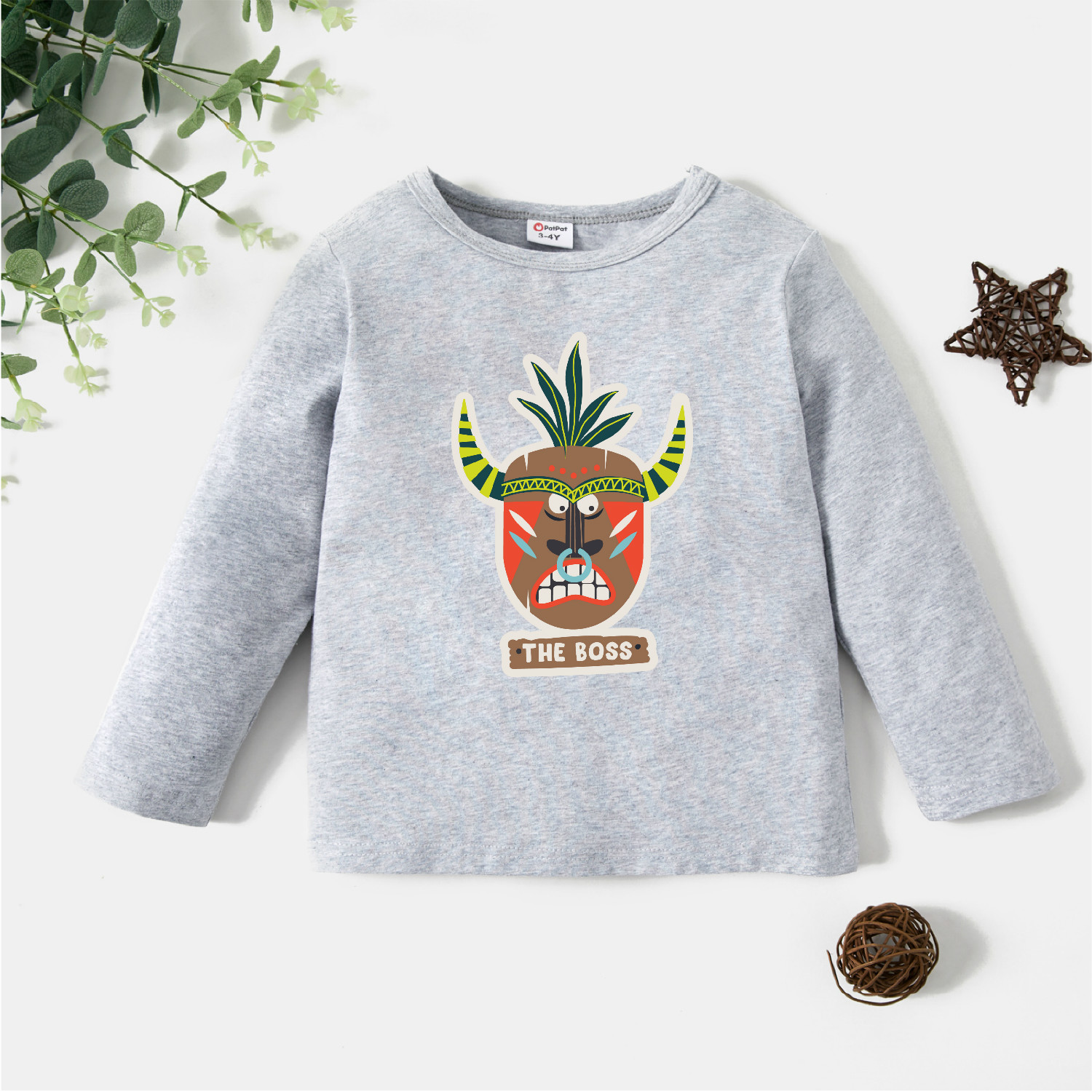

Toddler Graphic Light gray Long-sleeve Tee