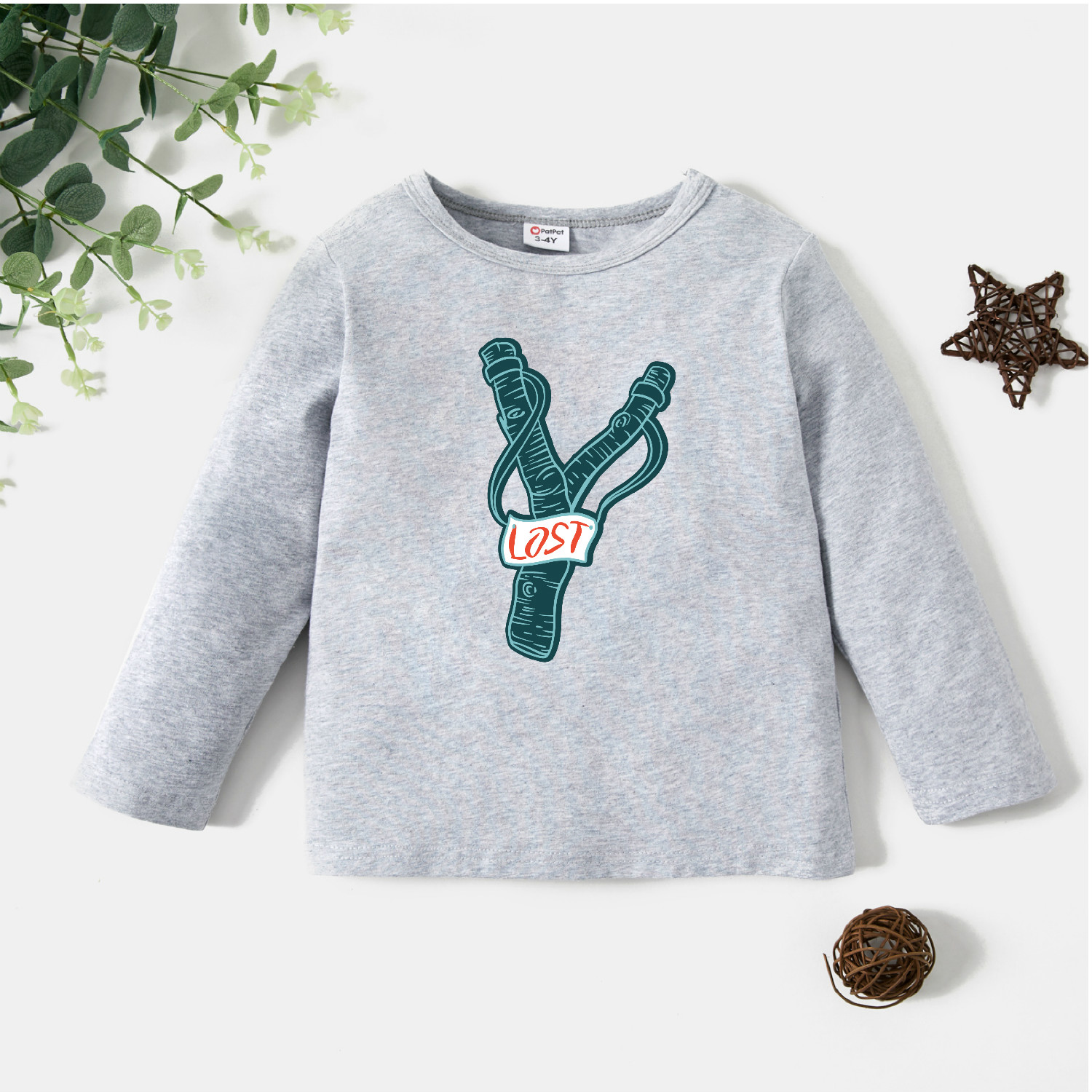 

Toddler Graphic Light gray Long-sleeve Tee