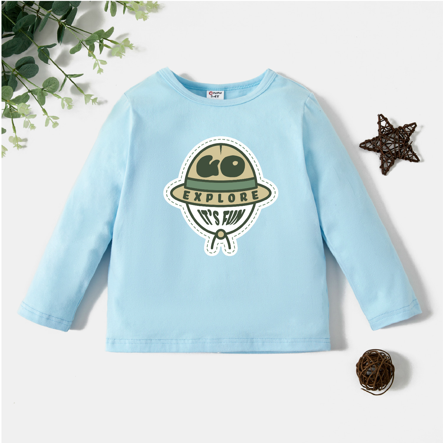 

Toddler Graphic Light blue Long-sleeve Tee