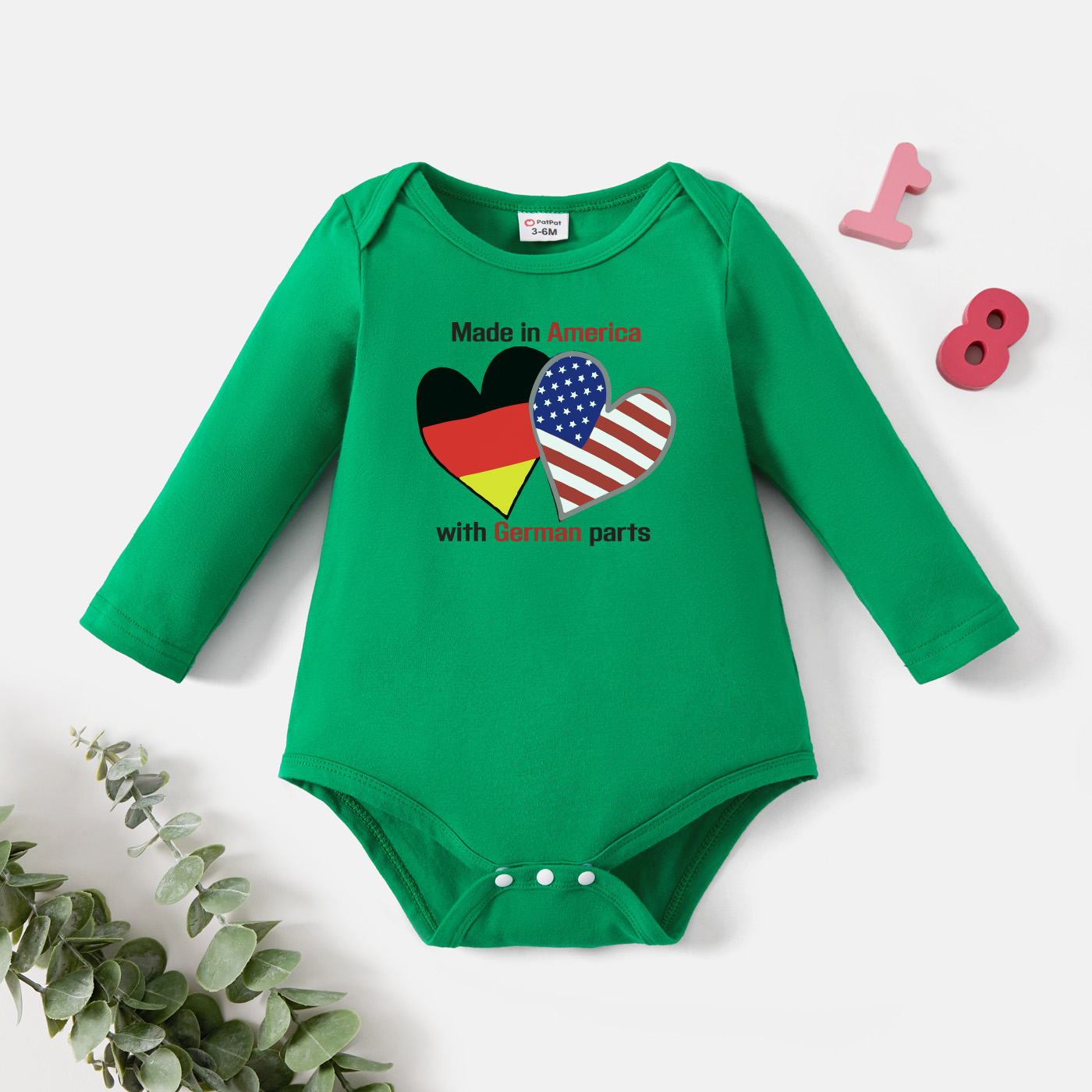 

Baby Graphic Green Long-sleeve Romper