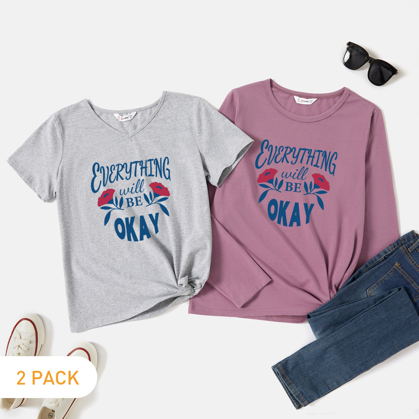 

2-Pack Graphic Tee Set For women