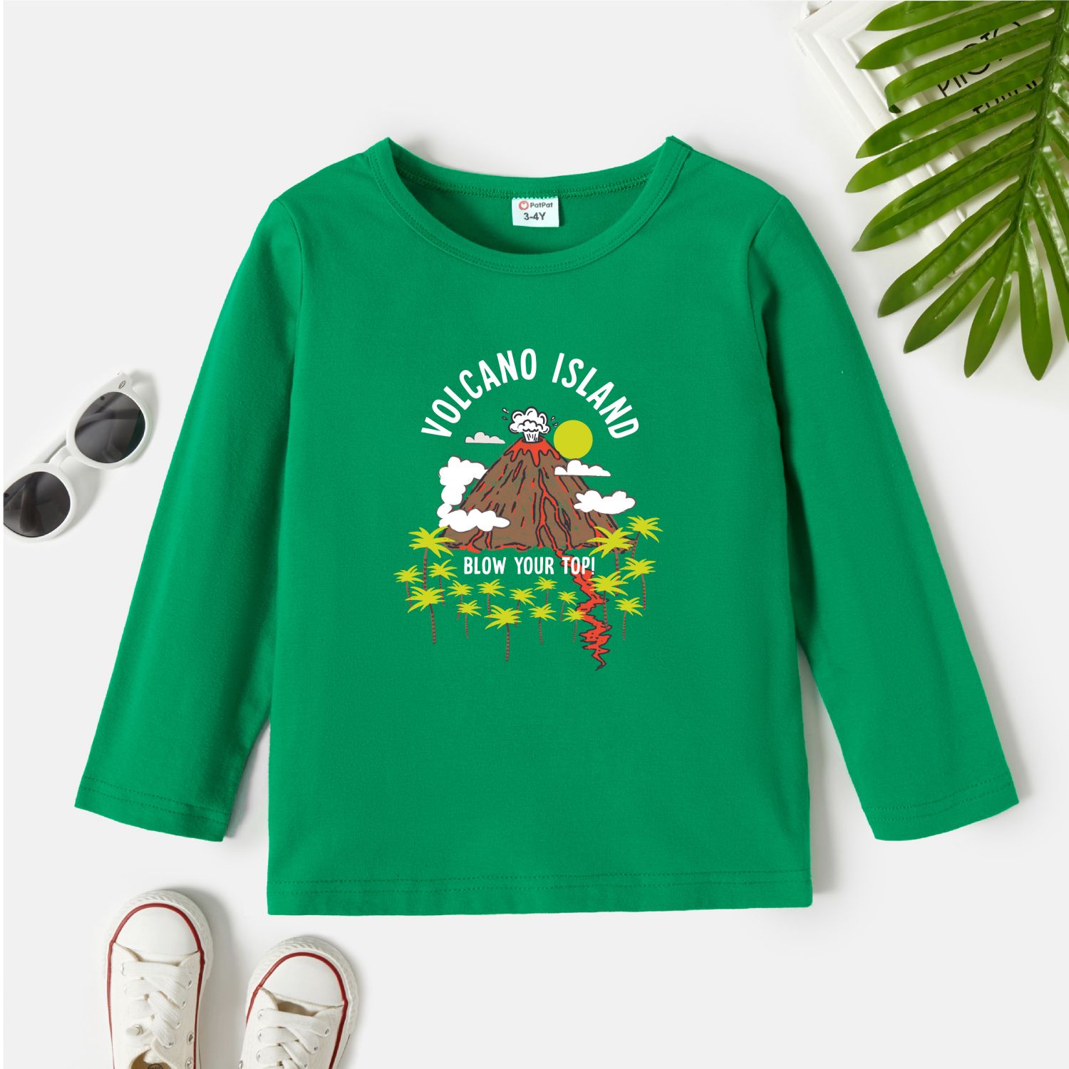 

Toddler Graphic Green Long-sleeve Tee