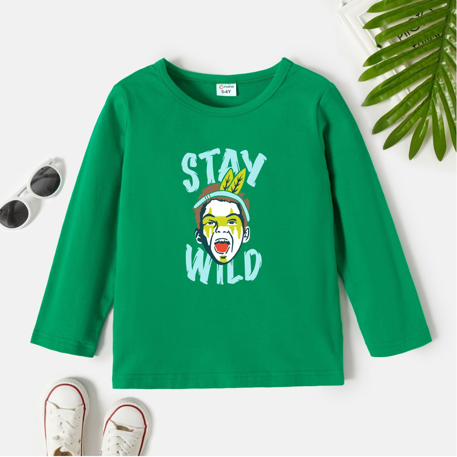 

Toddler Graphic Green Long-sleeve Tee