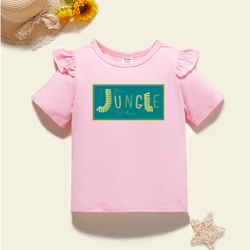 

Toddler Graphic Flutter-sleeve Light pink Short-sleeve Tee