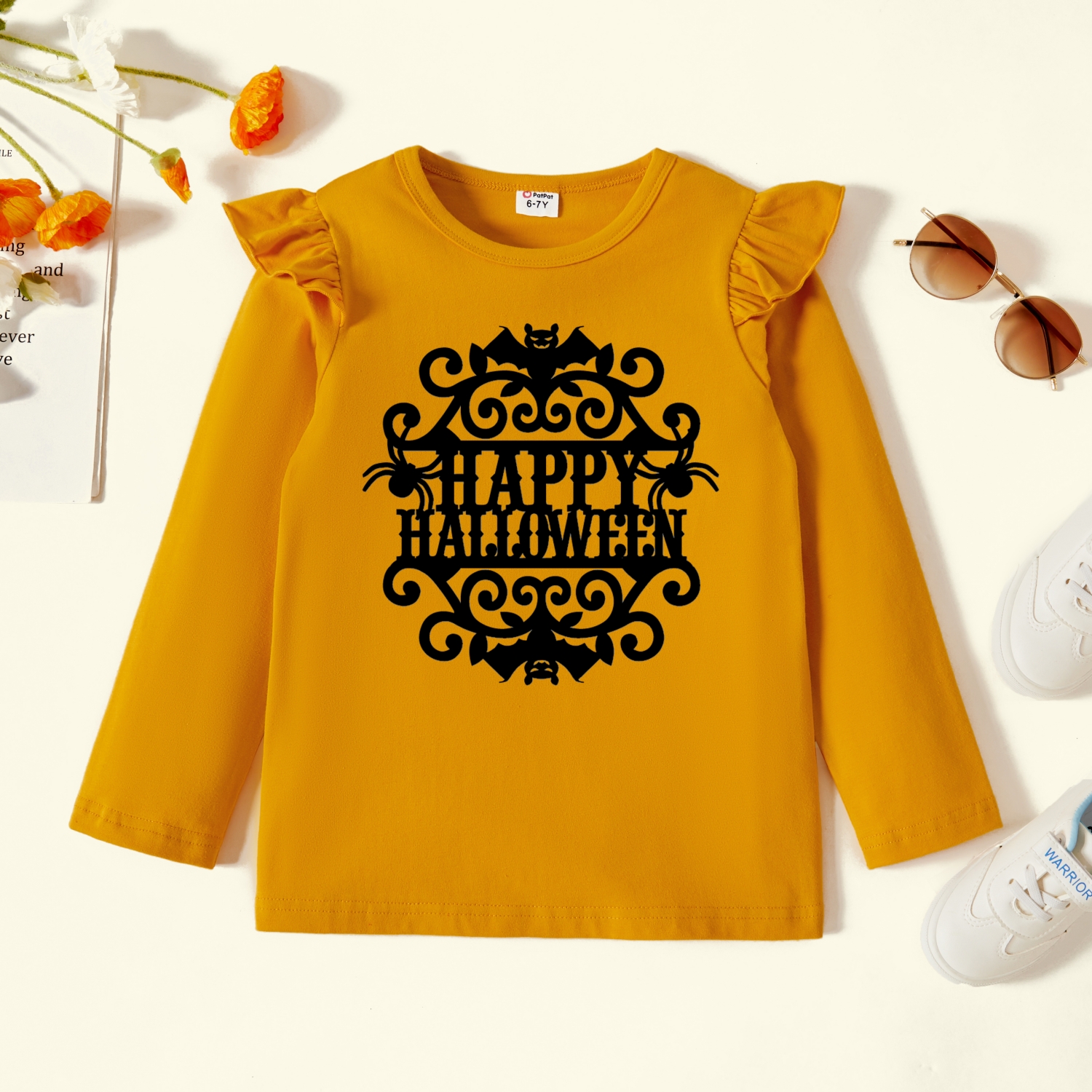 

Kids Graphic Flutter-sleeve Ginger Long-sleeve Tee