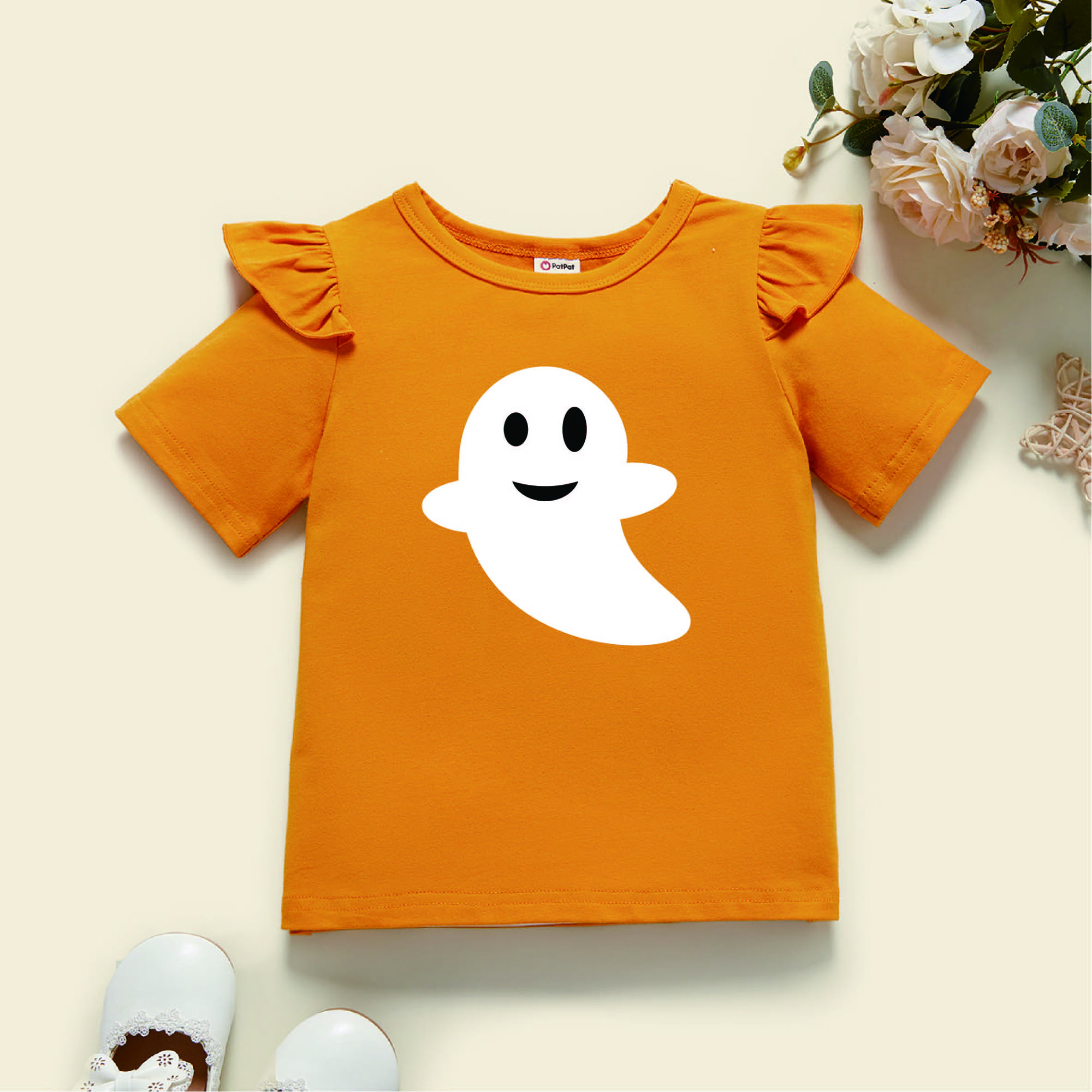 

Toddler Graphic Flutter-sleeve Ginger Short-sleeve Tee