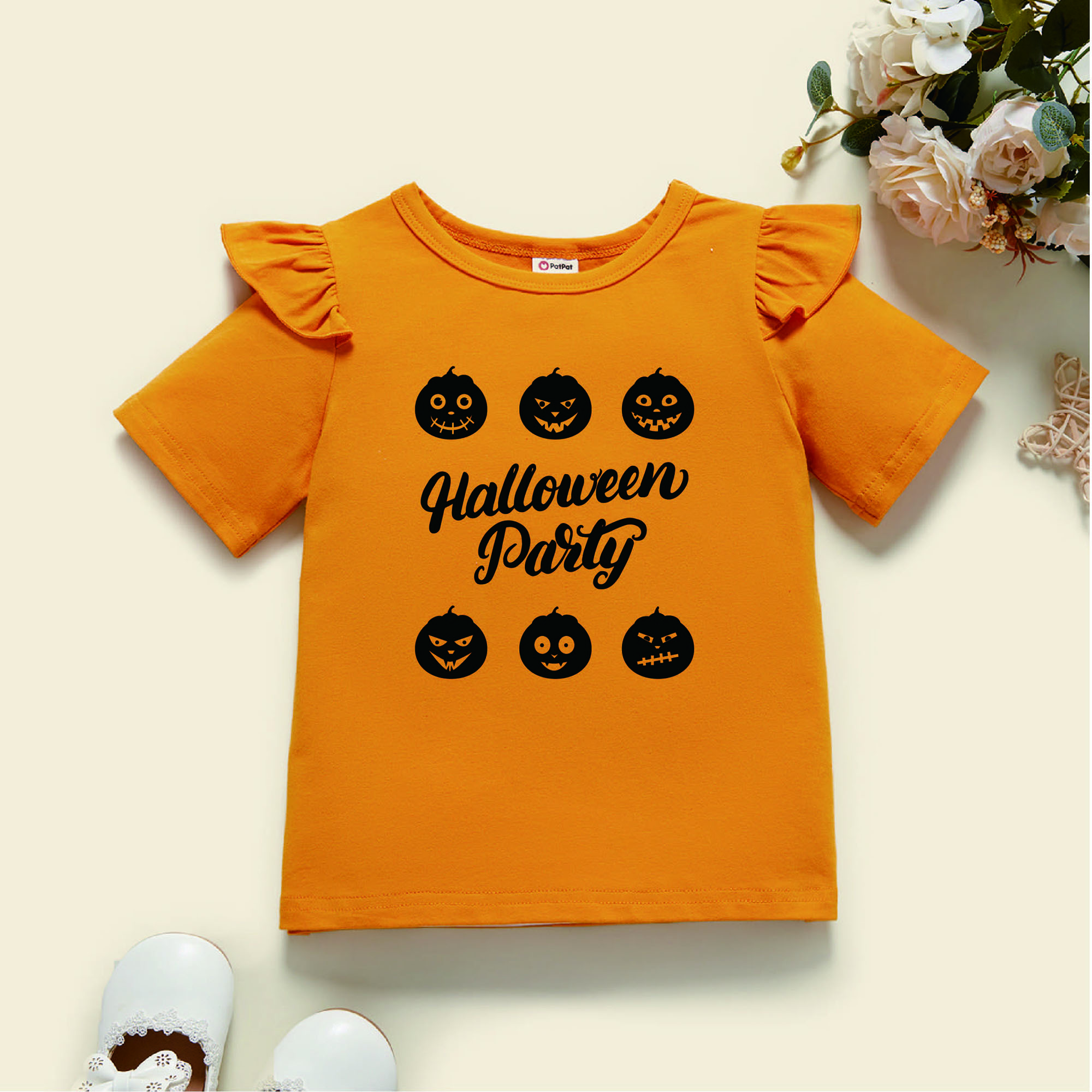 

Toddler Graphic Flutter-sleeve Ginger Short-sleeve Tee