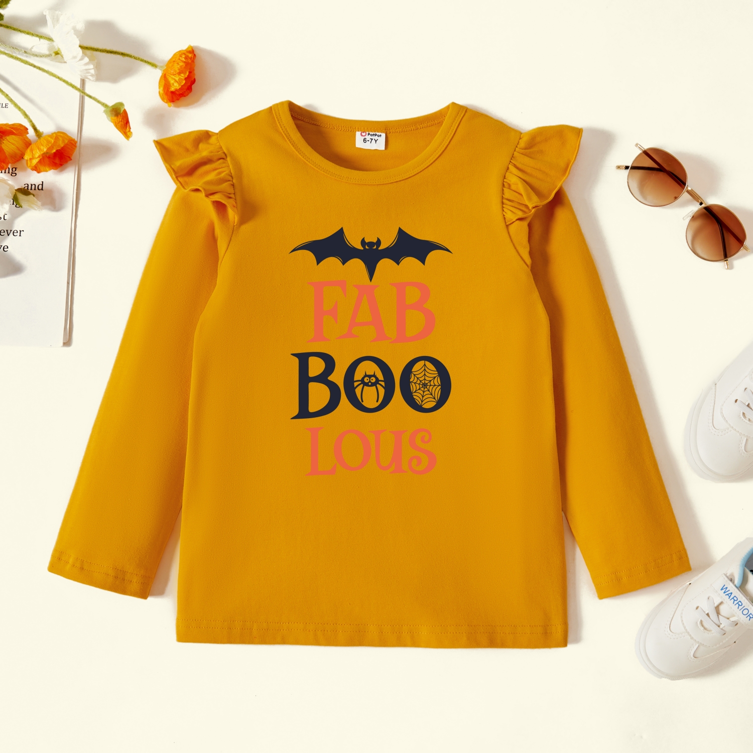 

Kids Graphic Flutter-sleeve Ginger Long-sleeve Tee