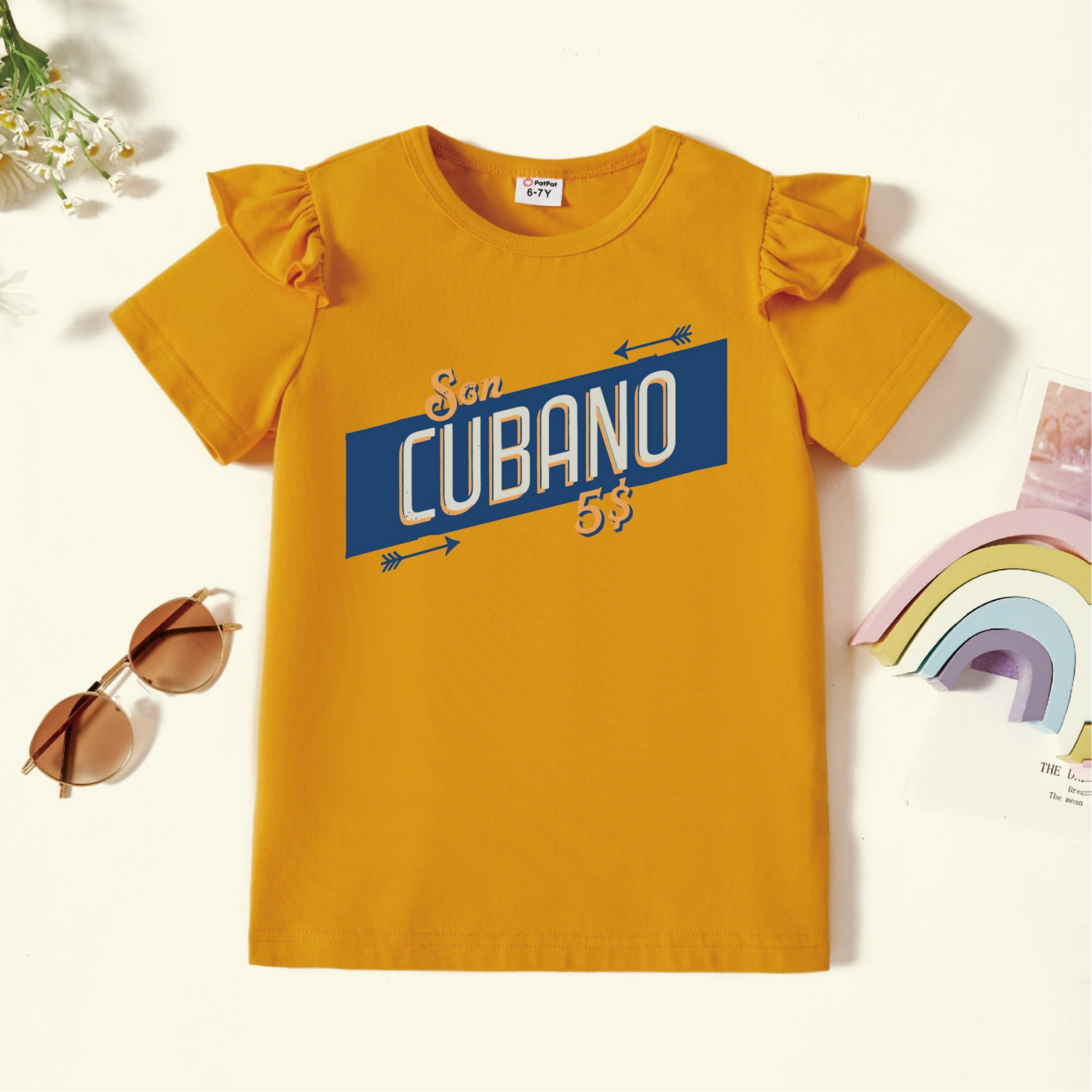 

Kids Graphic Flutter-sleeve Ginger Short-sleeve Tee